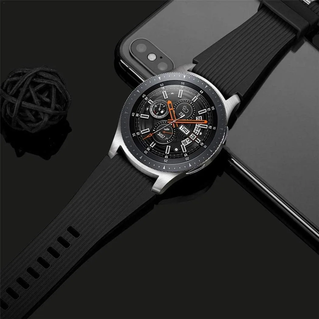 HSWAI Compatible with Samsung Galaxy Watch 46mm Bands/Gear S3 Frontier, Classic Watch Bands/Galaxy Watch 3 Bands 45mm, 22mm Soft Silicone Bands Bracelet Sports Strap for Men & Women.