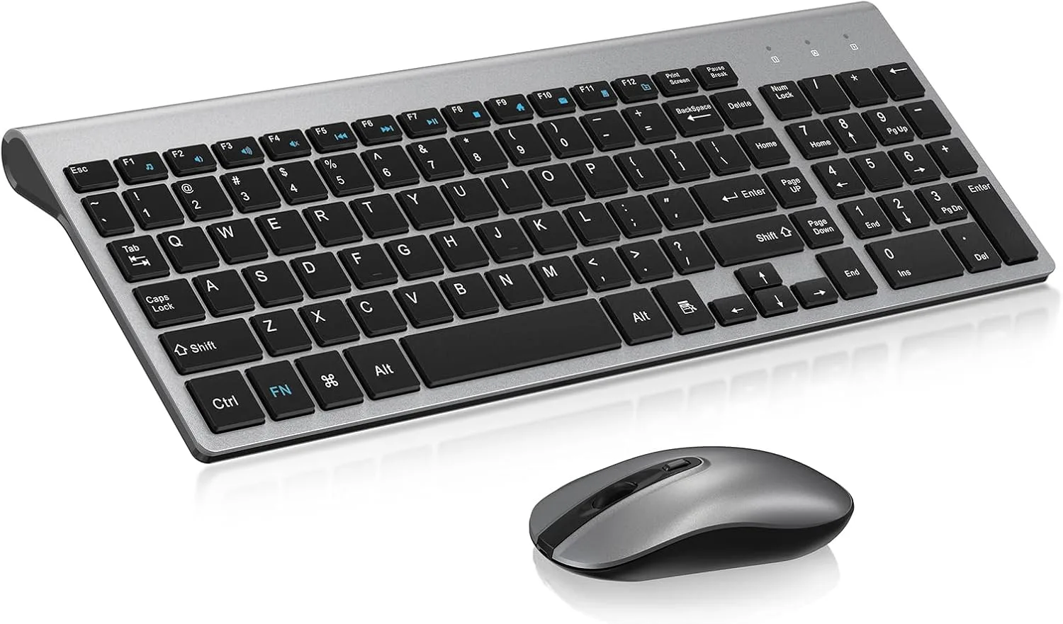 cimetech Wireless Keyboard and Mouse Combo - Grey Black