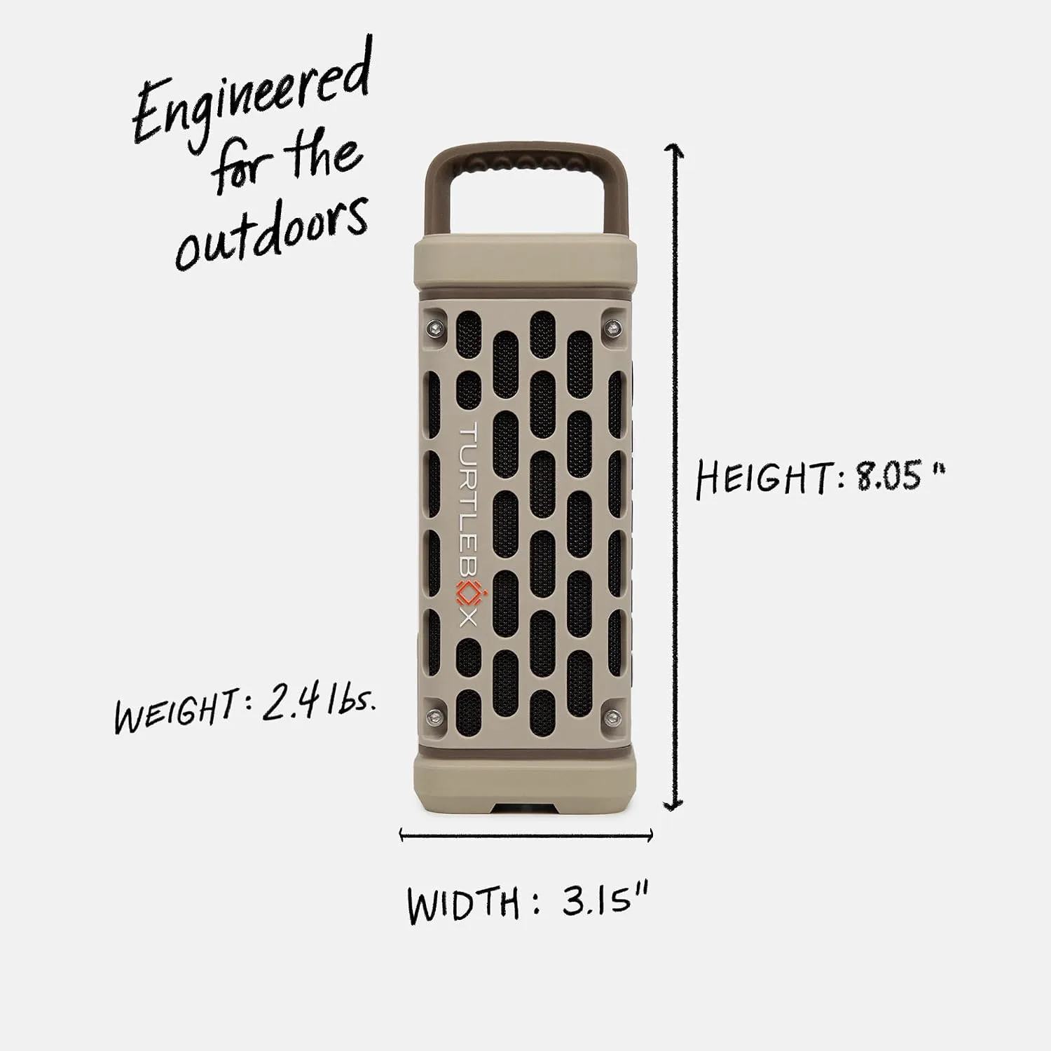 Turtlebox Ranger Bluetooth Speaker. Ultra-Portable, Waterproof, Tan