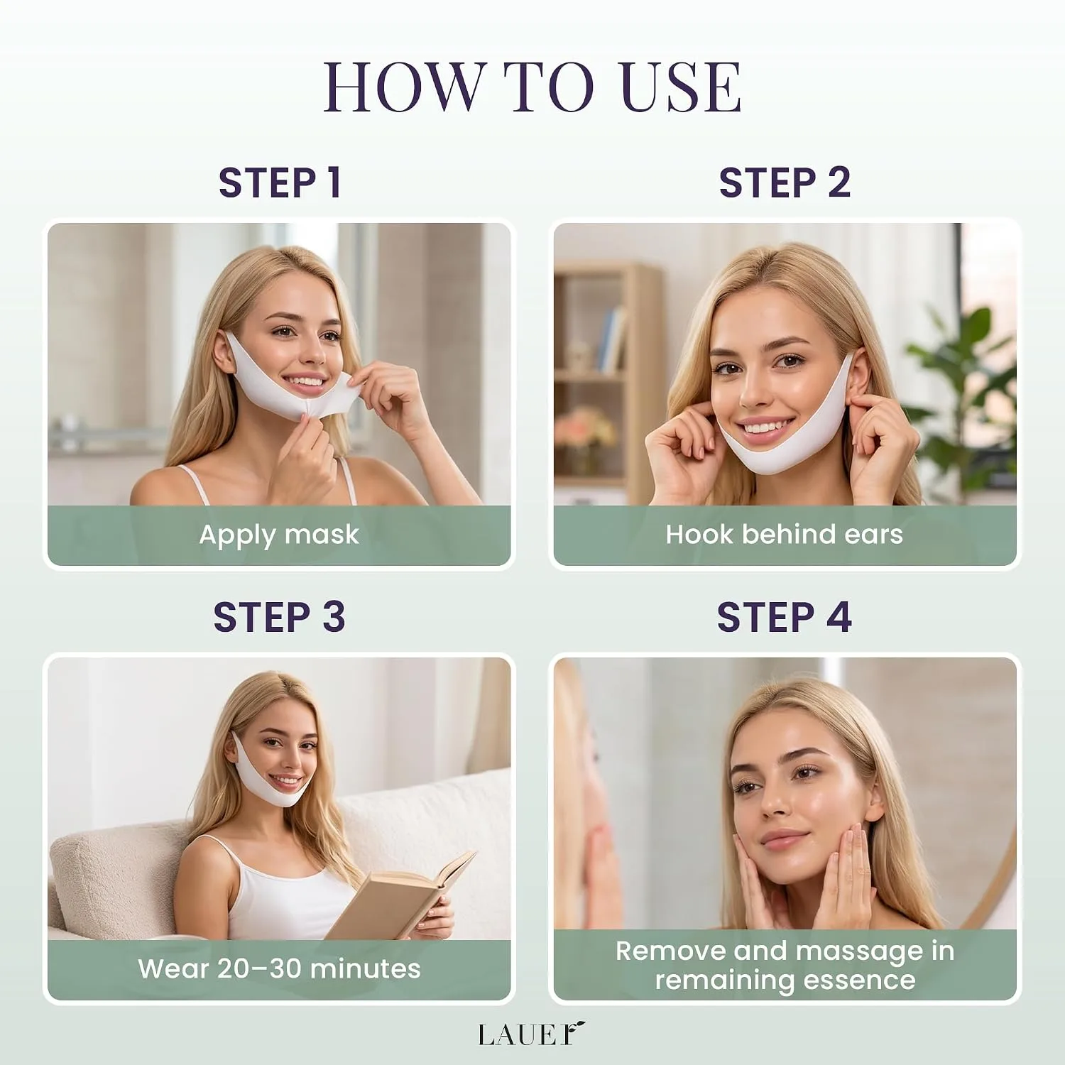 LAUER COSMETIC V-Line Stem Cell Hydrogel Mask for Chin & Jawline, 5 Count