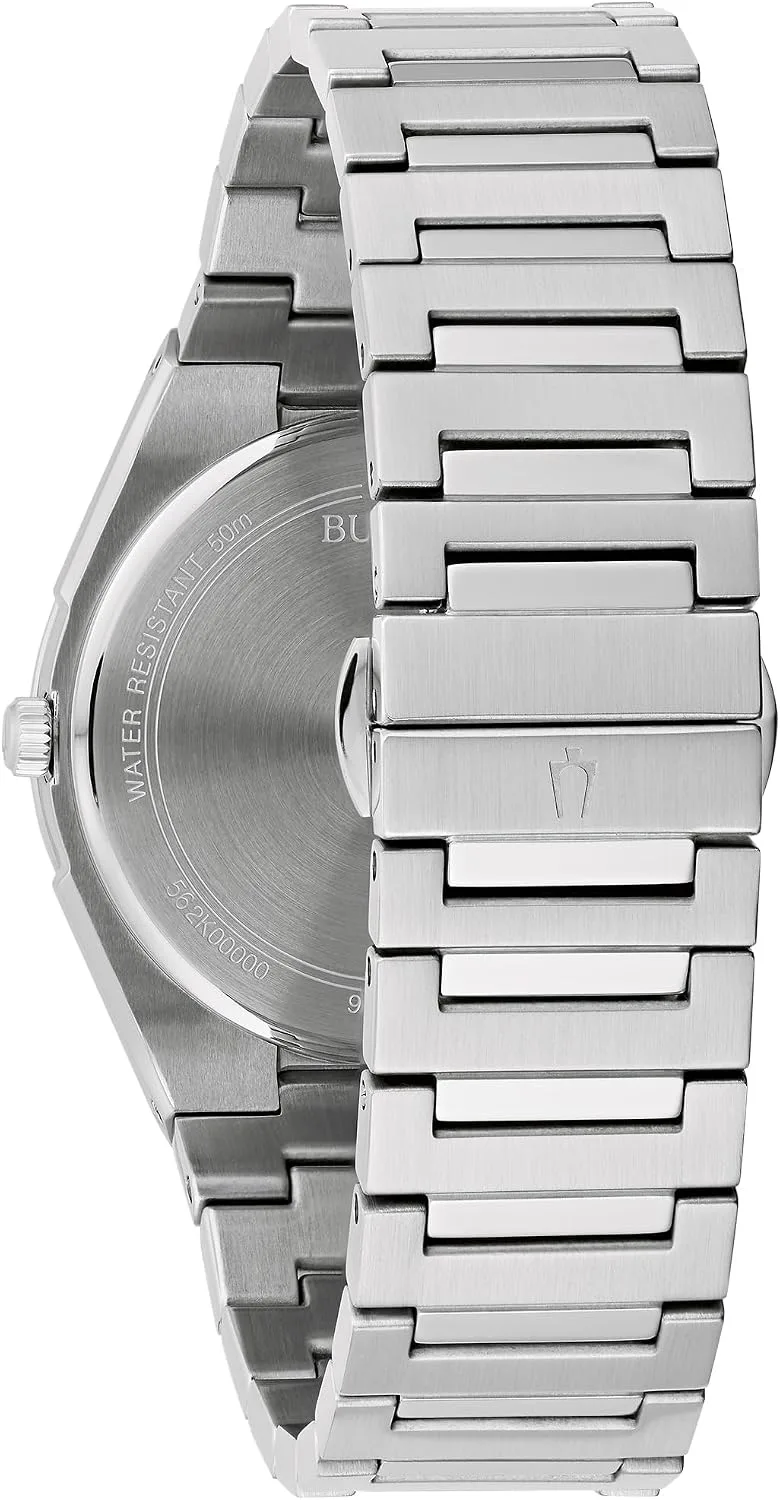 Bulova Mens Dress Classic Quartz Two Tone Stainless Steel Watch, Patterned Dial, 39mm