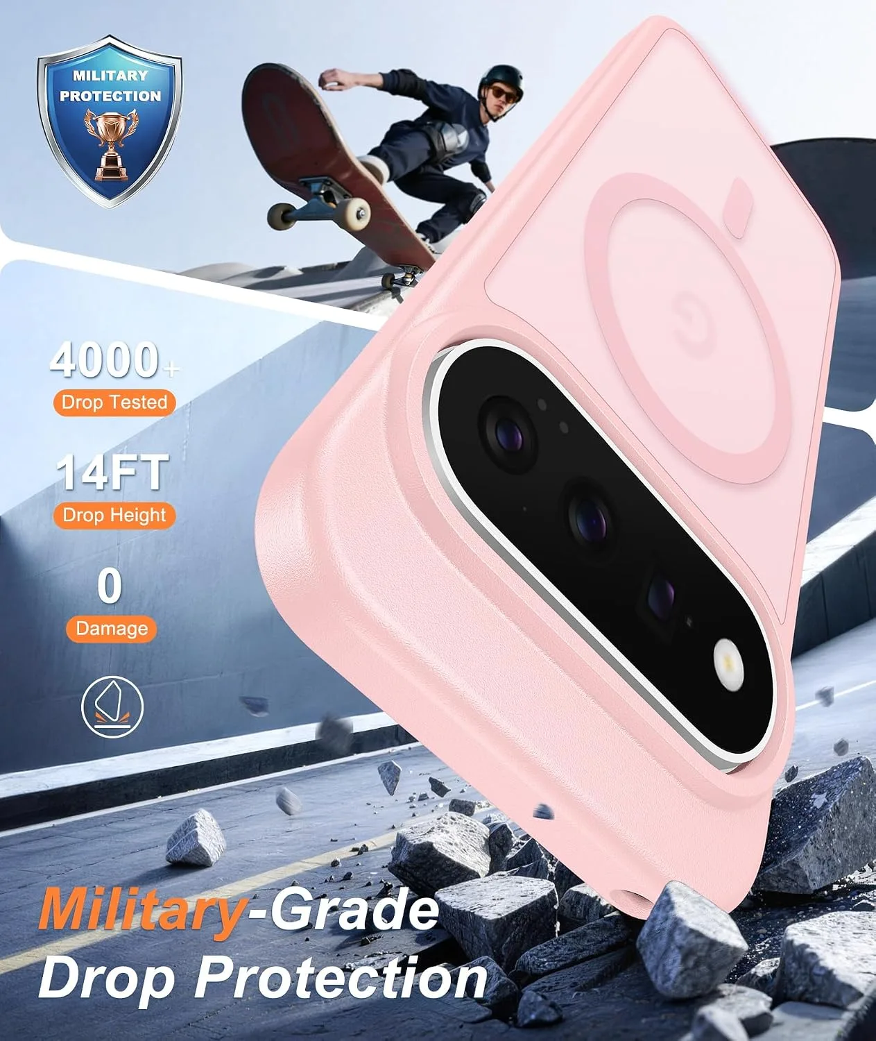 FNTCASE for Google Pixel 11 Pro XL Case Fit for MagSafe Light Pink