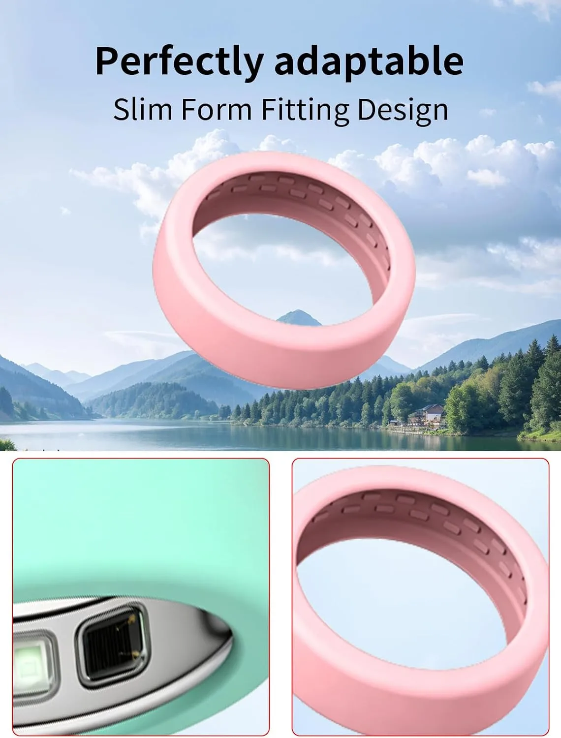 (4 Pack) BOVUGAC for OURA Ring5 Silicone Ring Protector Case.(Size:6~9)