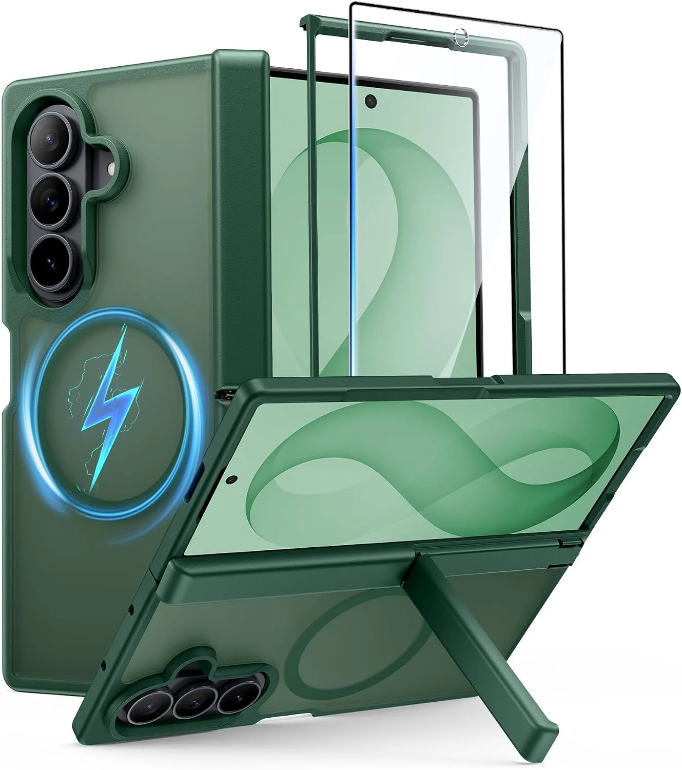 FNTCASE for Galaxy Z Fold 8 Ultra/Z Fold 7 Case Fit for MagSafe Green
