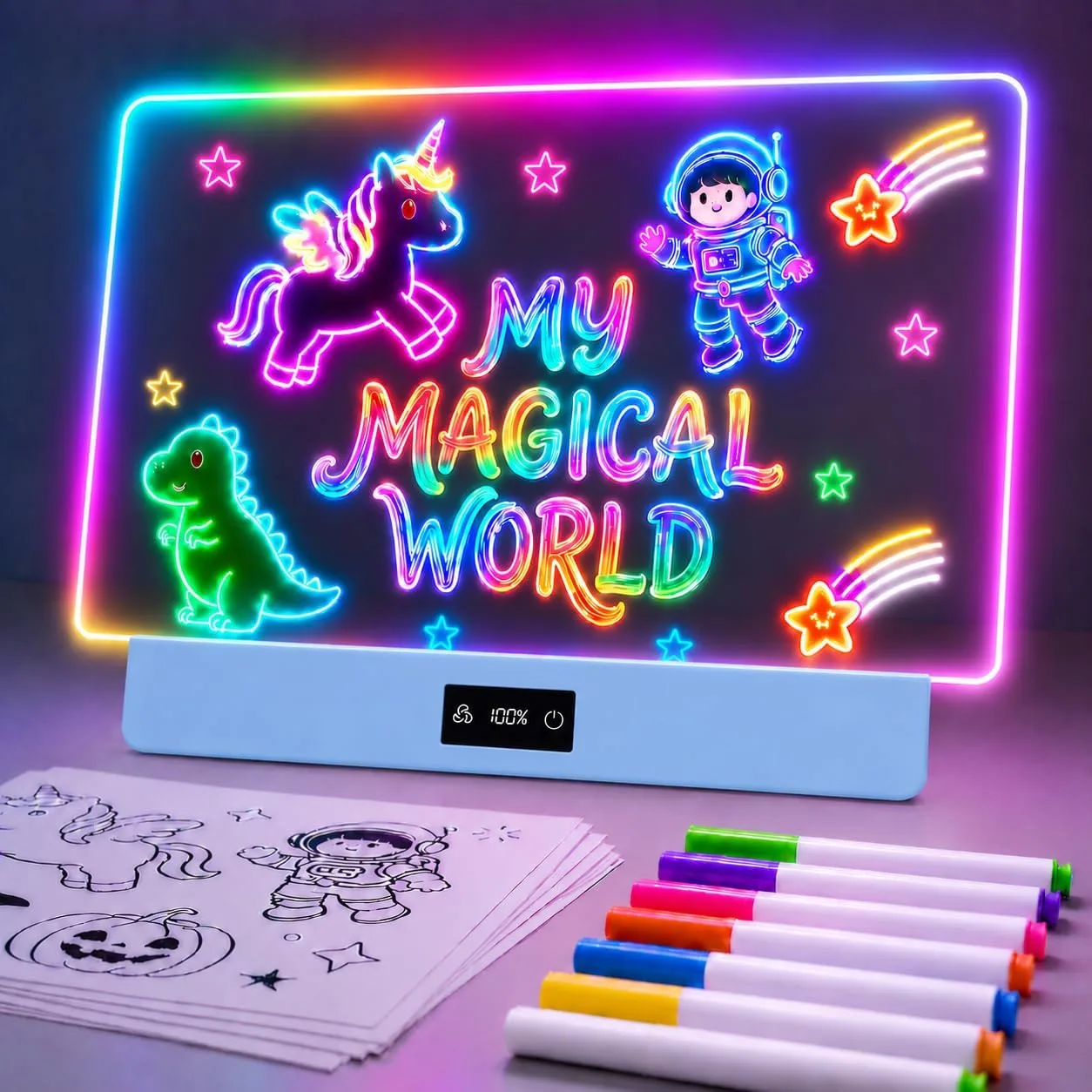 TAEMVV 16" LED Drawing Board for Kids Birthday Gifts for Girls, Blue