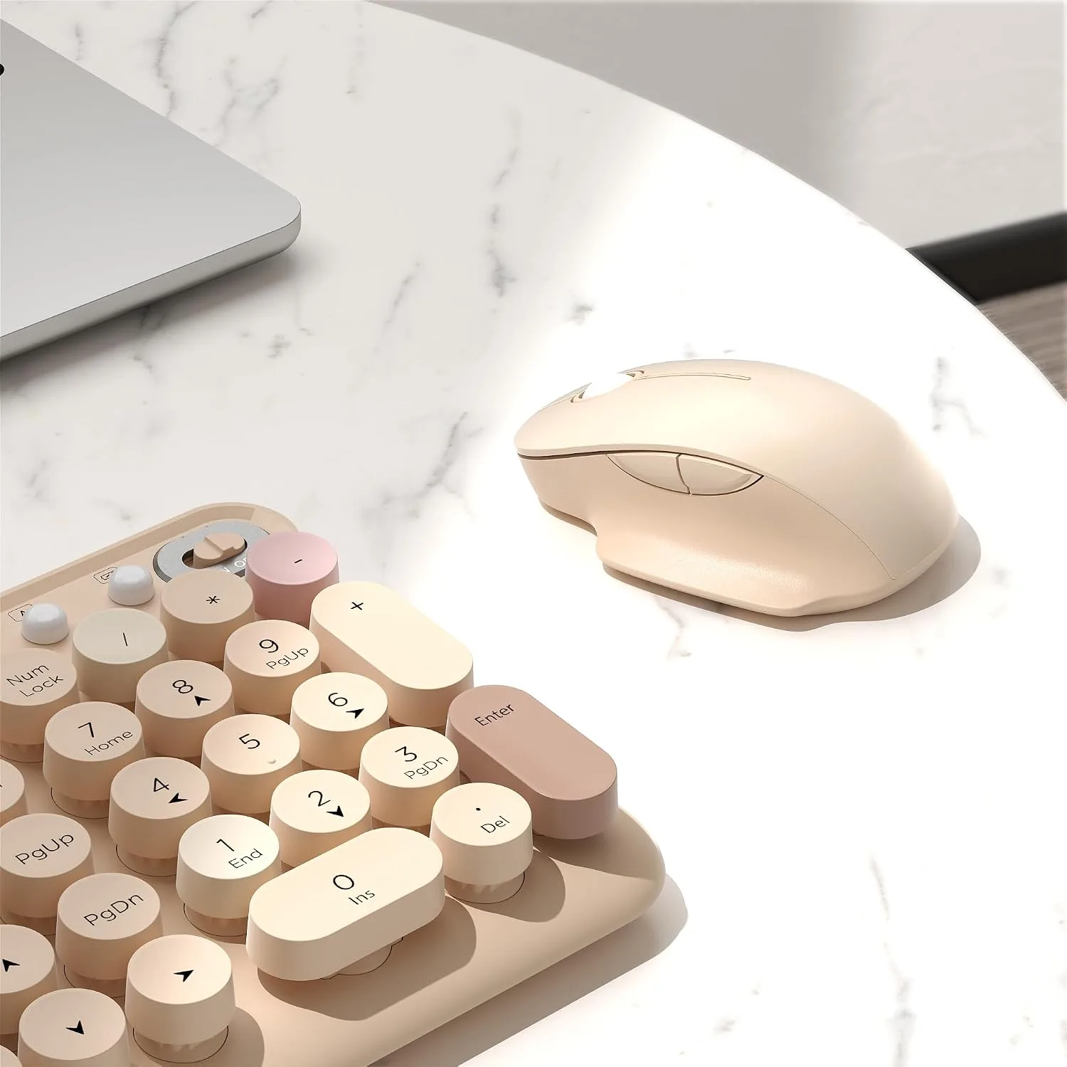 Colorful Wireless Keyboard and Mouse Combo (Milk Tea Colorful)
