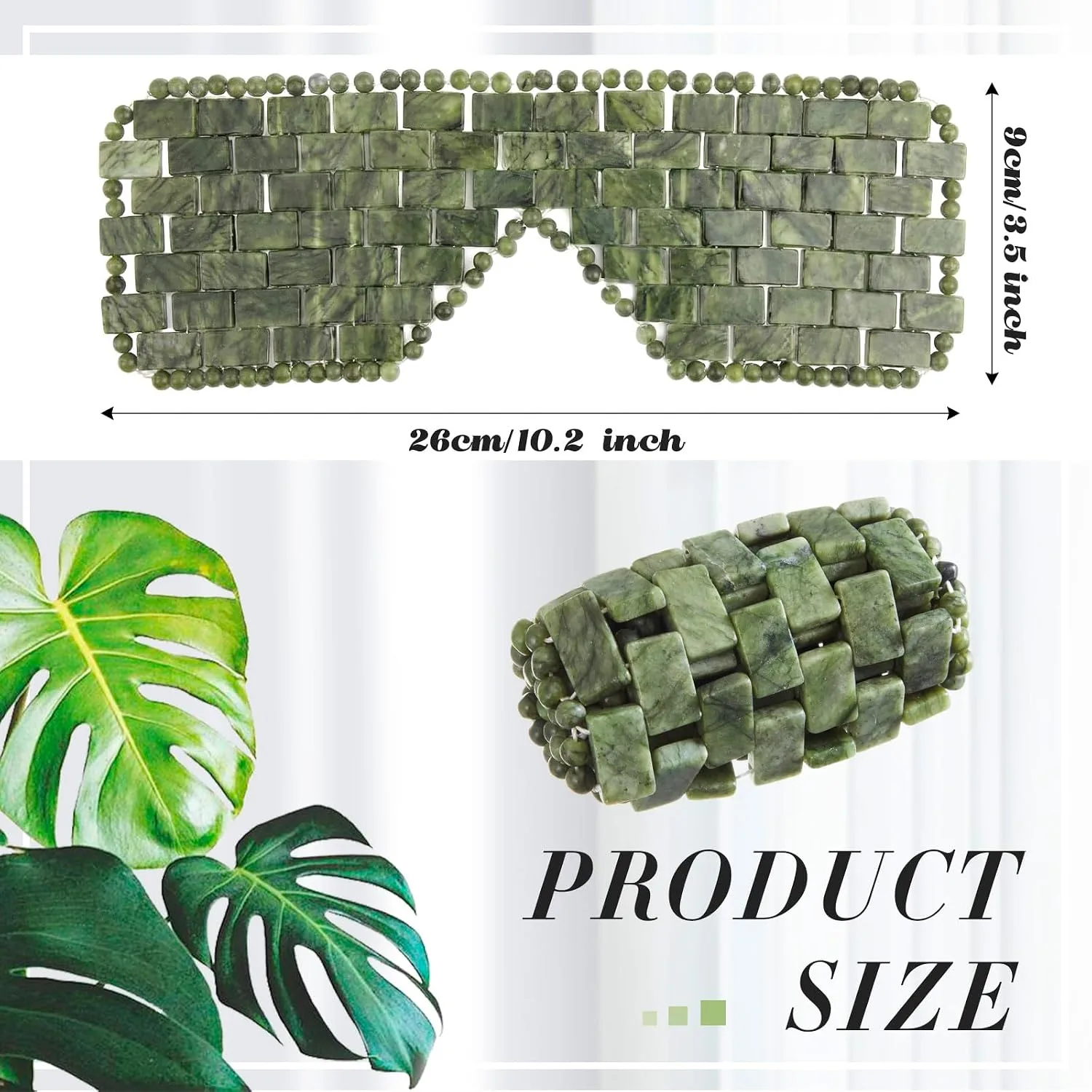 Hercicy Jade Eye Mask, Jade Stone Facial Cooling Mask
