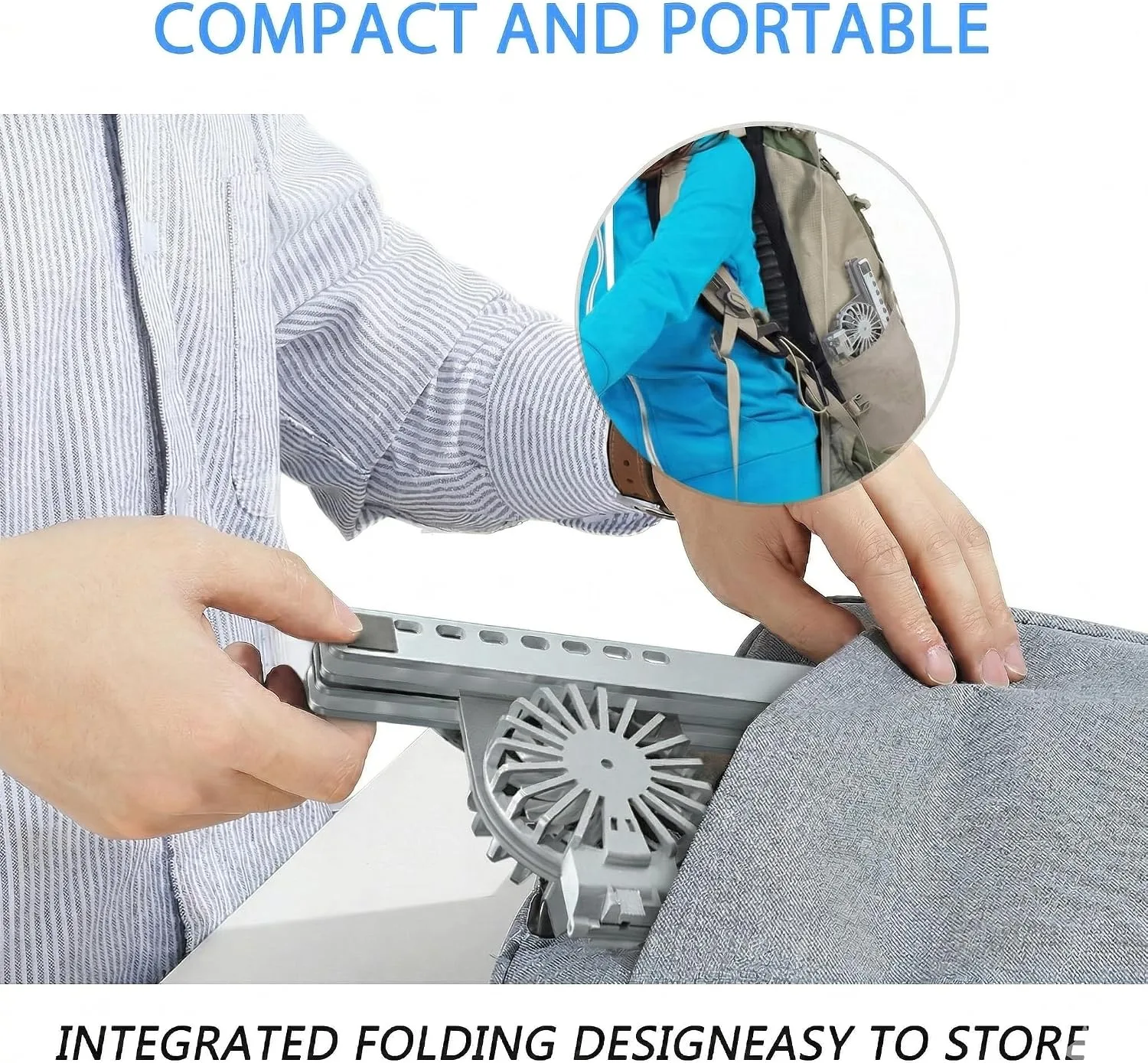 Laptop Cooling Stand with Dual RGB Fans, 7-Level Adjustable Height, Aluminum Ergonomic Laptop Cooler for 11-17'' Notebook (Gray)