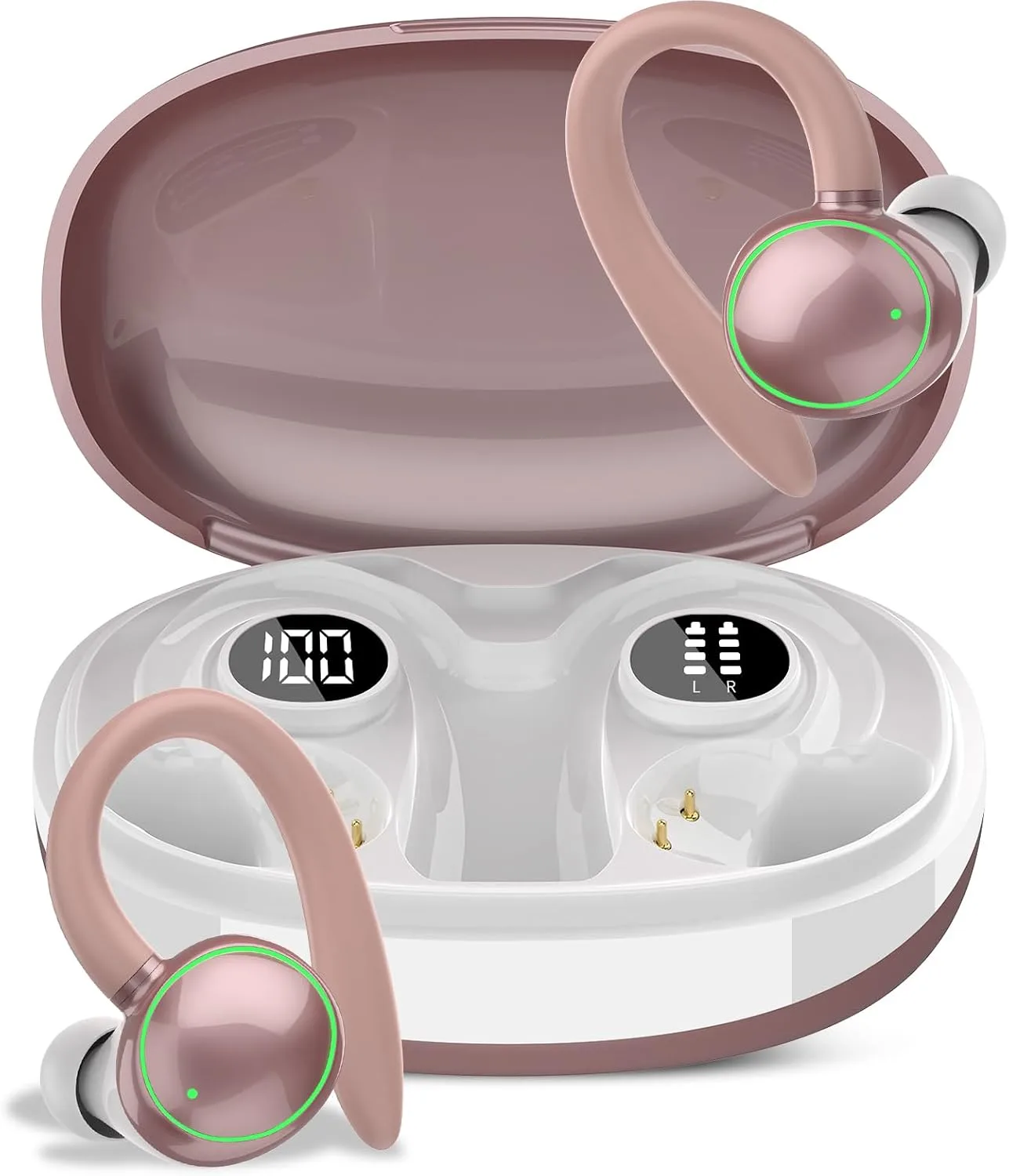 Wireless Earbuds, Bluetooth 5.4 Headphones Sport Over Ear Buds With ENC Mic