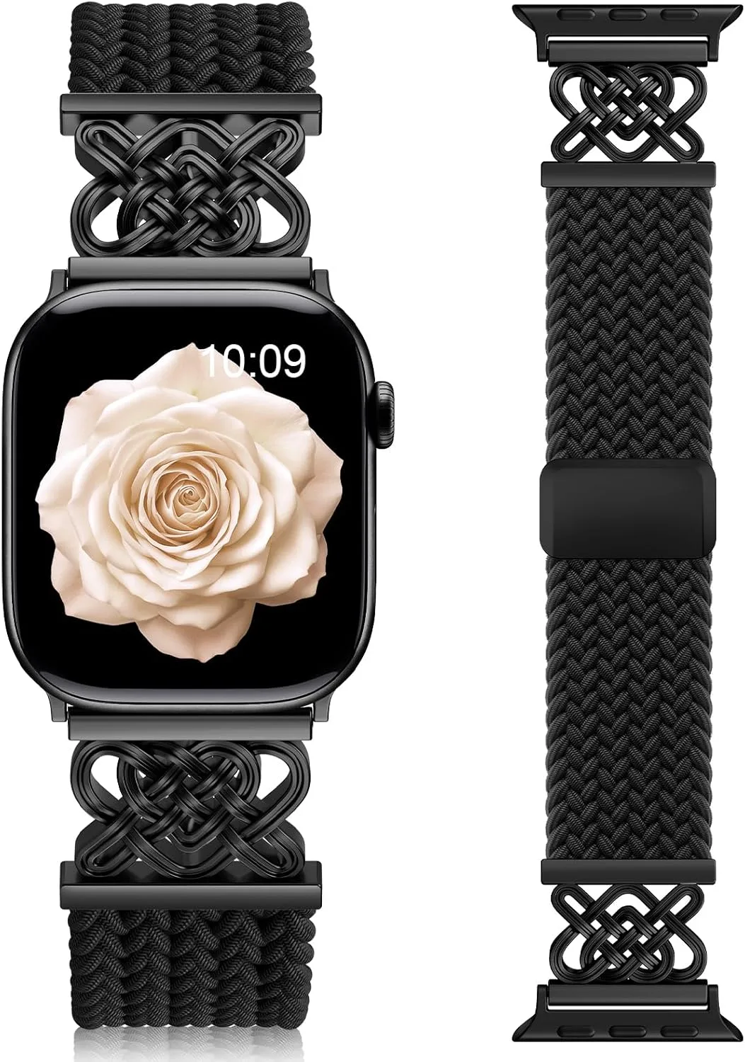 Correa trenzada elástica Firefit para Apple Watch 38mm 40mm 41mm 42mm para mujer