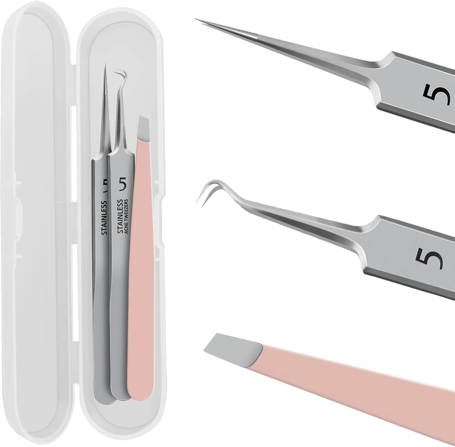 Blackhead Remover Tweezers,Ingrown Hair Tweezers, Tweezers for Facial Hair