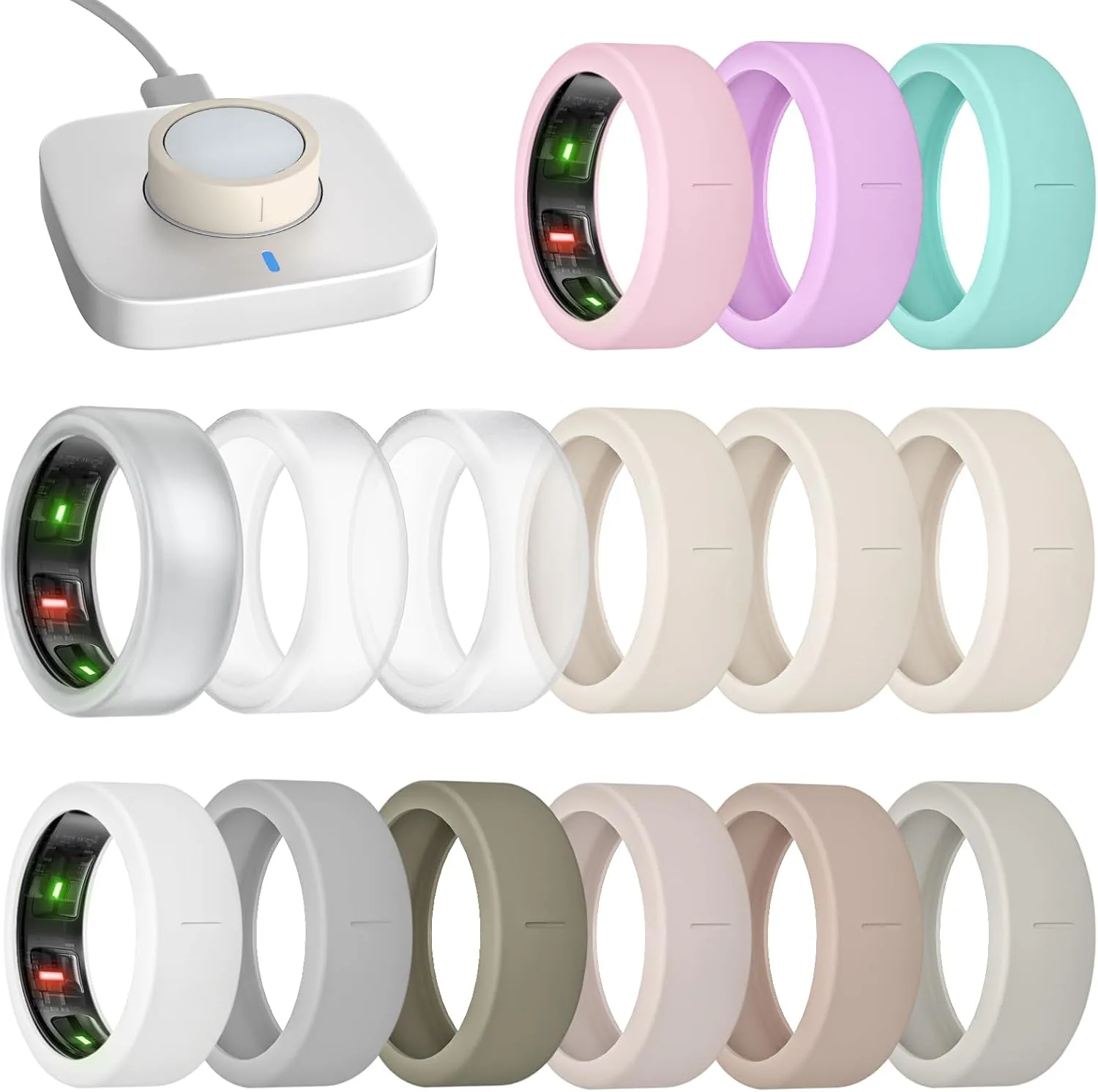 15 Pack Ring Covers Compatible with Oura Ring Gen 4/4 Ceramic/Gen 3