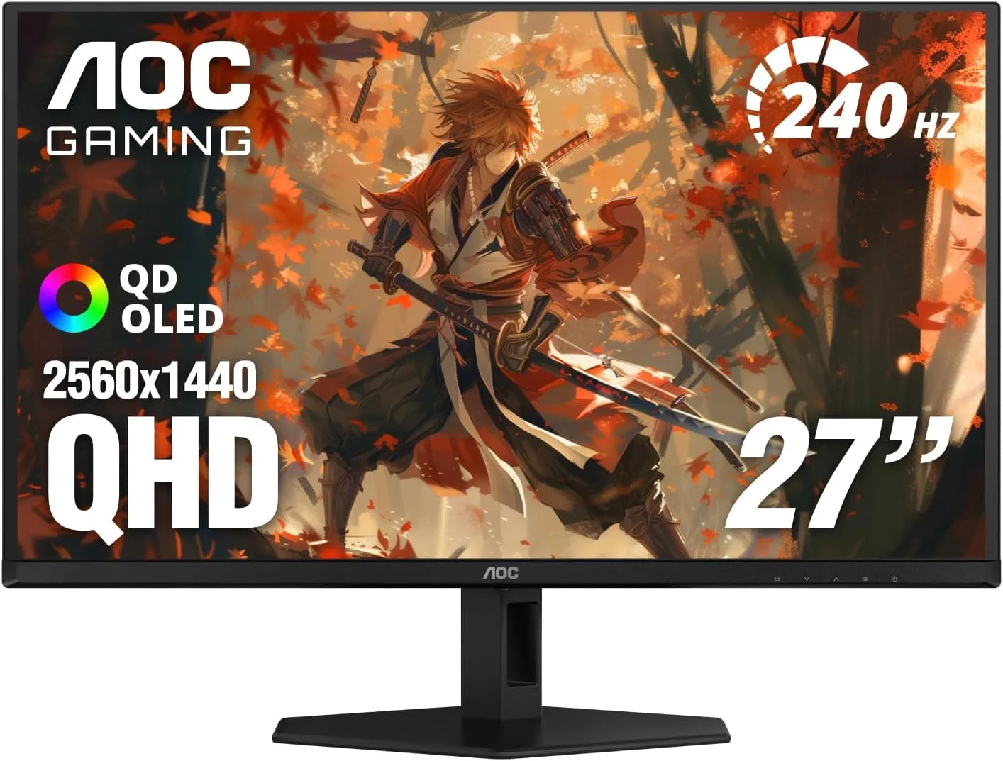 AOC 27" Gaming Monitor QHD 240Hz QD OLED NVIDIA G-SYNC Compatible Q27GAZD