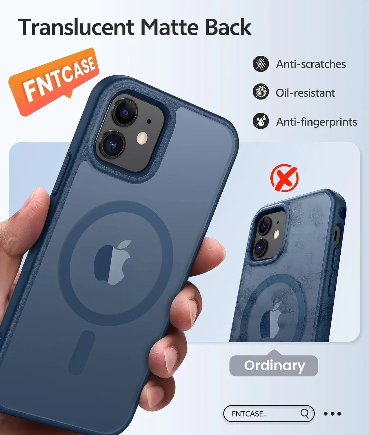 FNTCASE for iPhone 13 Mini / 12 Mini Case, Fit for Magsafe, Blue