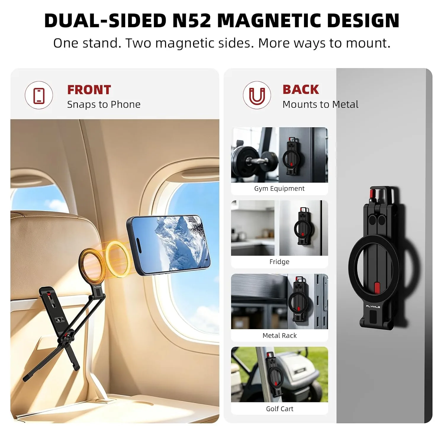 BRDRC Magnetic Phone Stand for MagSafe, Mini Tripod for iPhone 18 17 16