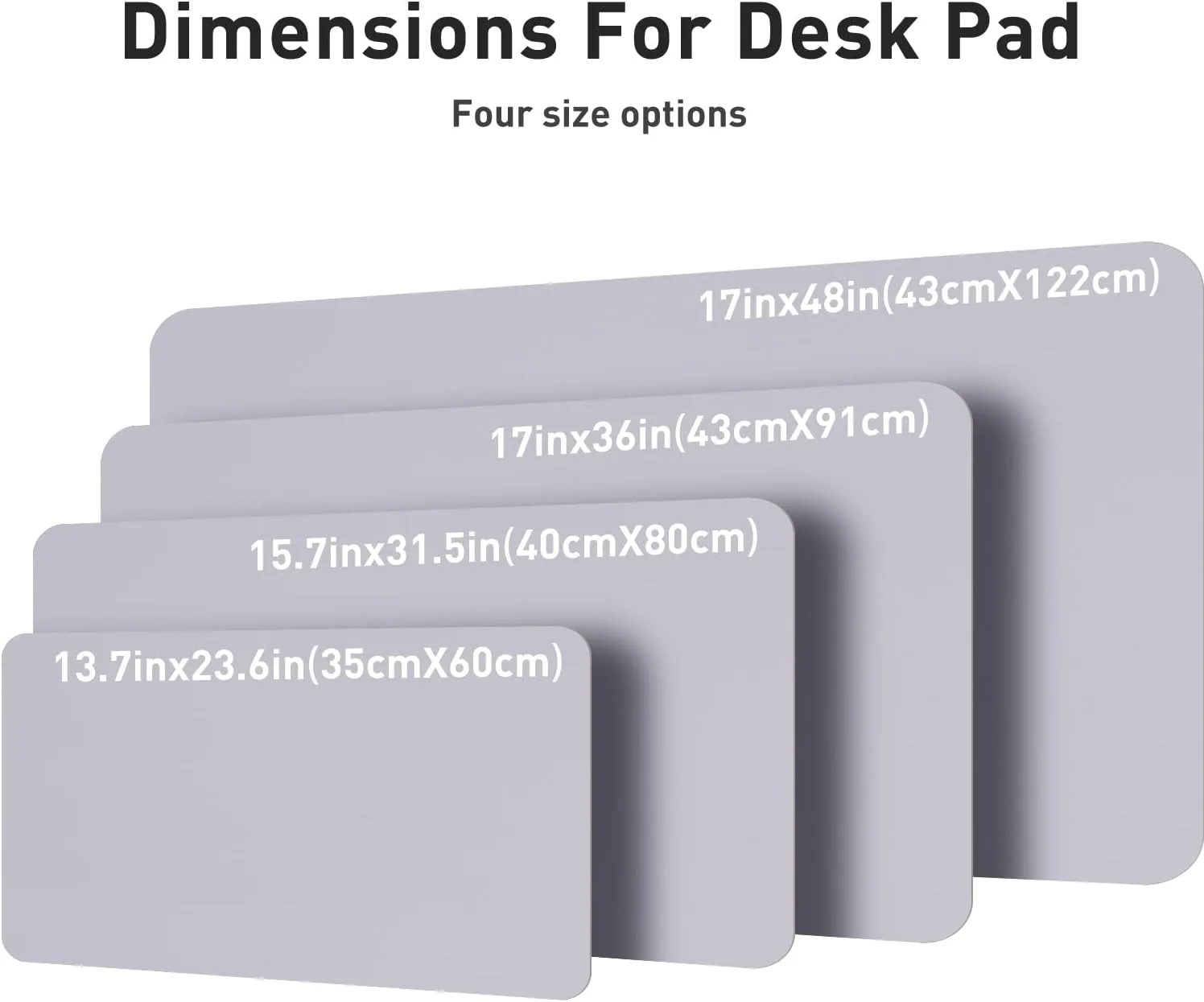 Aothia Large PU Leather Desk Pad Protector - Non-Slip Mouse Pad & Writing Mat for Office/Home, Waterproof, Easy to Clean (23.6" x 13.7", Smoky Lavender)