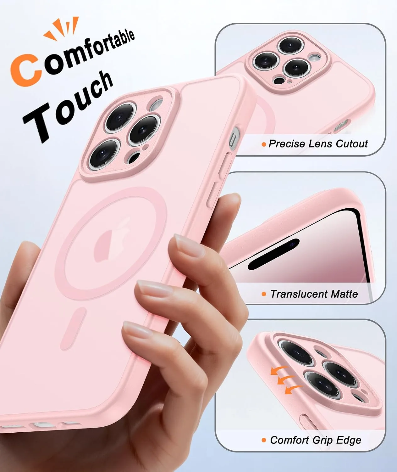 FNTCASE for iPhone 14 Pro Max Case Fit for MagSafe Pink