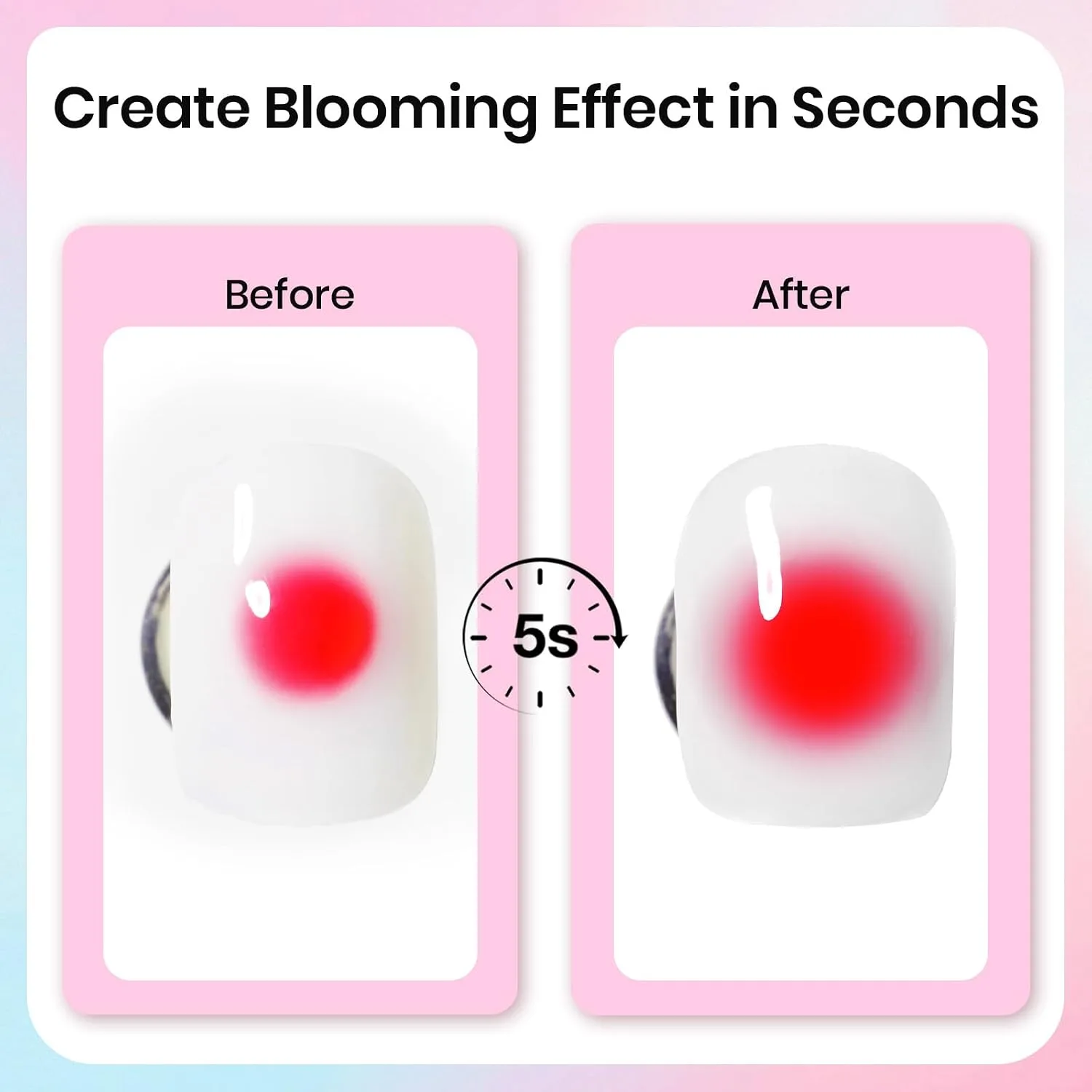 Beetles Blooming Gel Nail Polish 15ml, Clear Blooming Gel for Marble