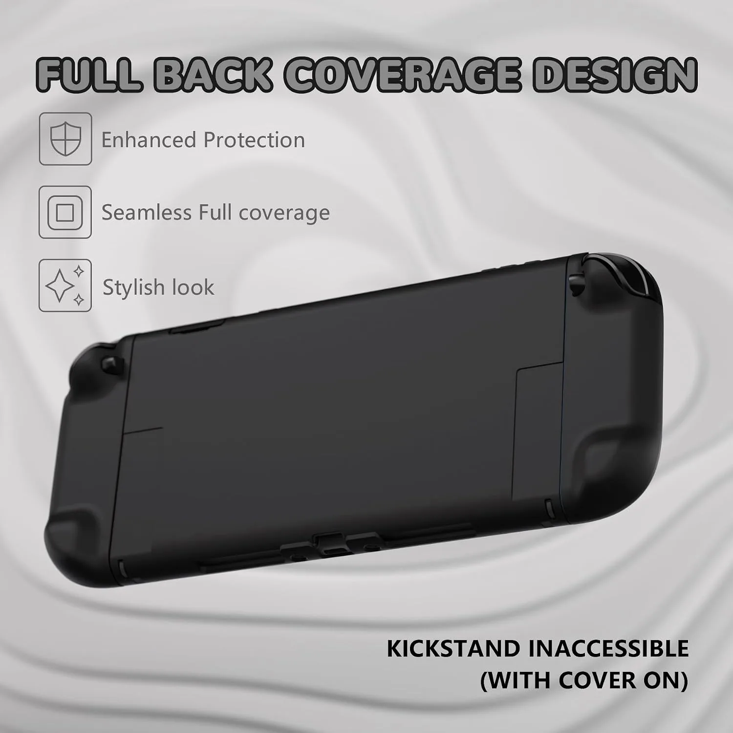 PlayVital Protective Case for Nintendo Switch 2 with Extra Stand & Thumb Grip Caps | Split Design, Dockable Hard Shell Cover for Nintendo Switch 2 | Solid Color Series, Black