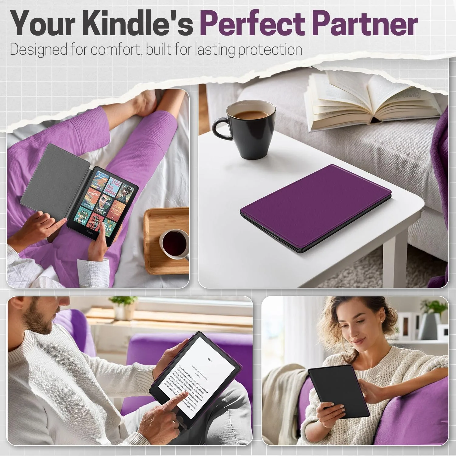 TNP Kindle Paperwhite 12th Gen Case, Colorsoft 7-Inch Cover, Purple