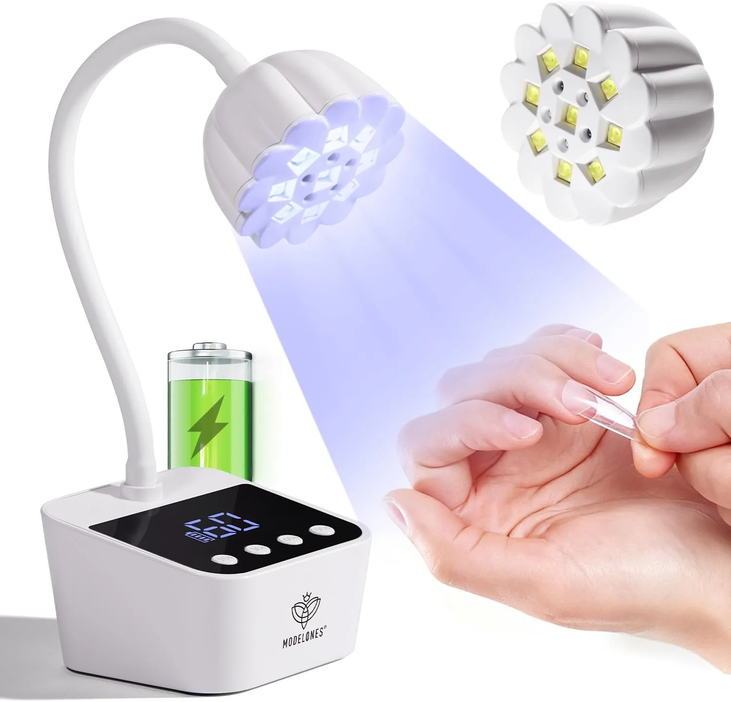 modelones Cordless UV Nail Lamp Mini Led Light Gel Polish Fake Nails Fast
