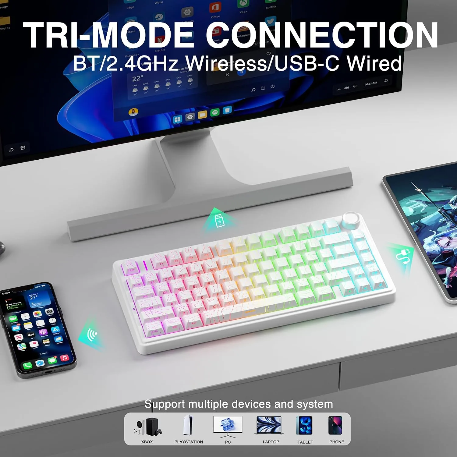 Aula F75 HE Wireless Gaming Keyboard Hall Effect Magnetic Switch Keyboard