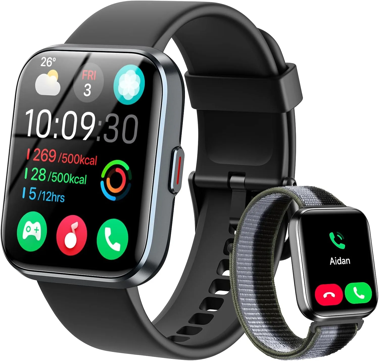 Smartwatch WMK ID208PLUS+ 1.8" HD Alexa para Android y iPhone Negro