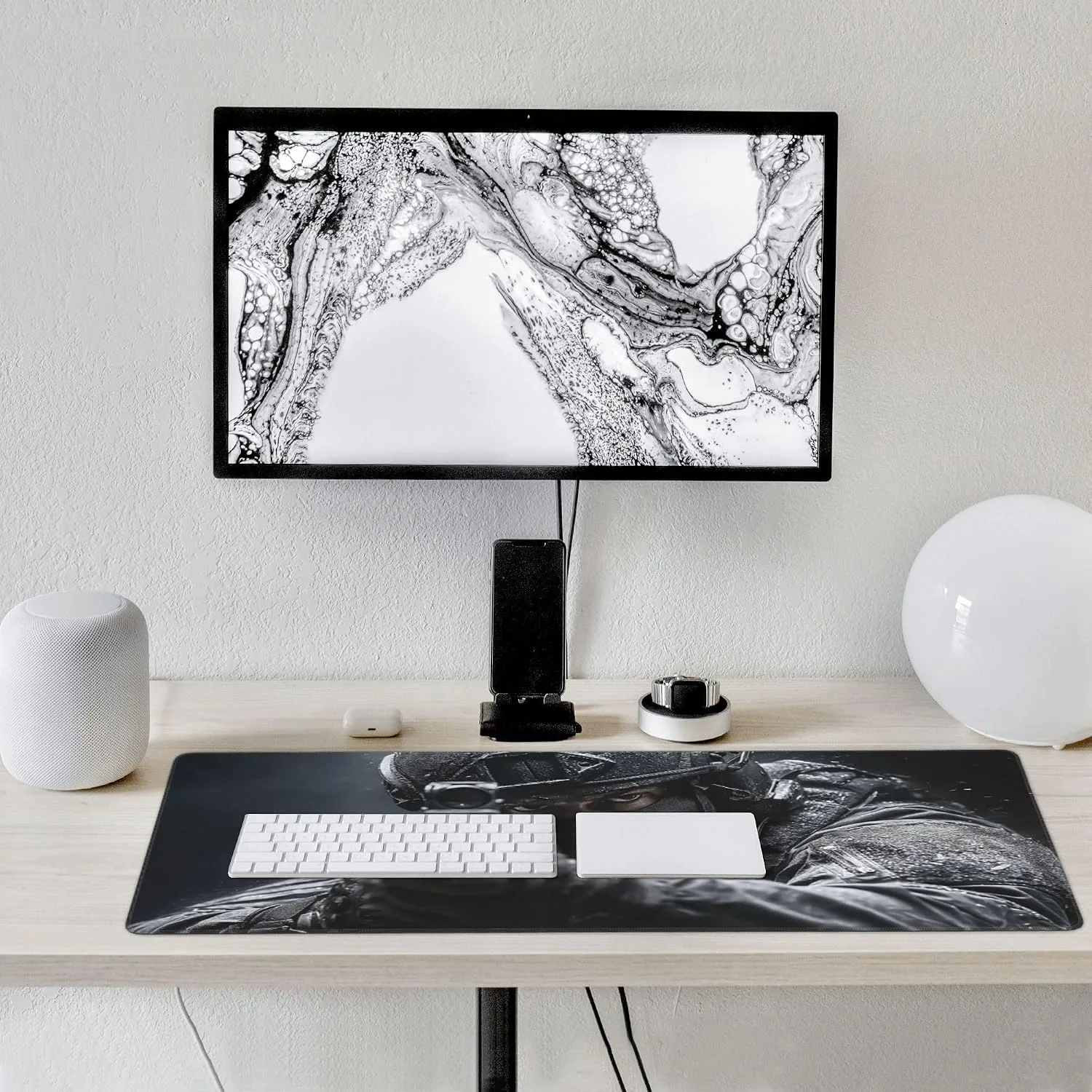 Large Gaming Mouse Pad with Non-Slip Rubber Base, Tactical Soldier Design, Smooth Surface for Work, Office and Home, 35.4" x 15.7
