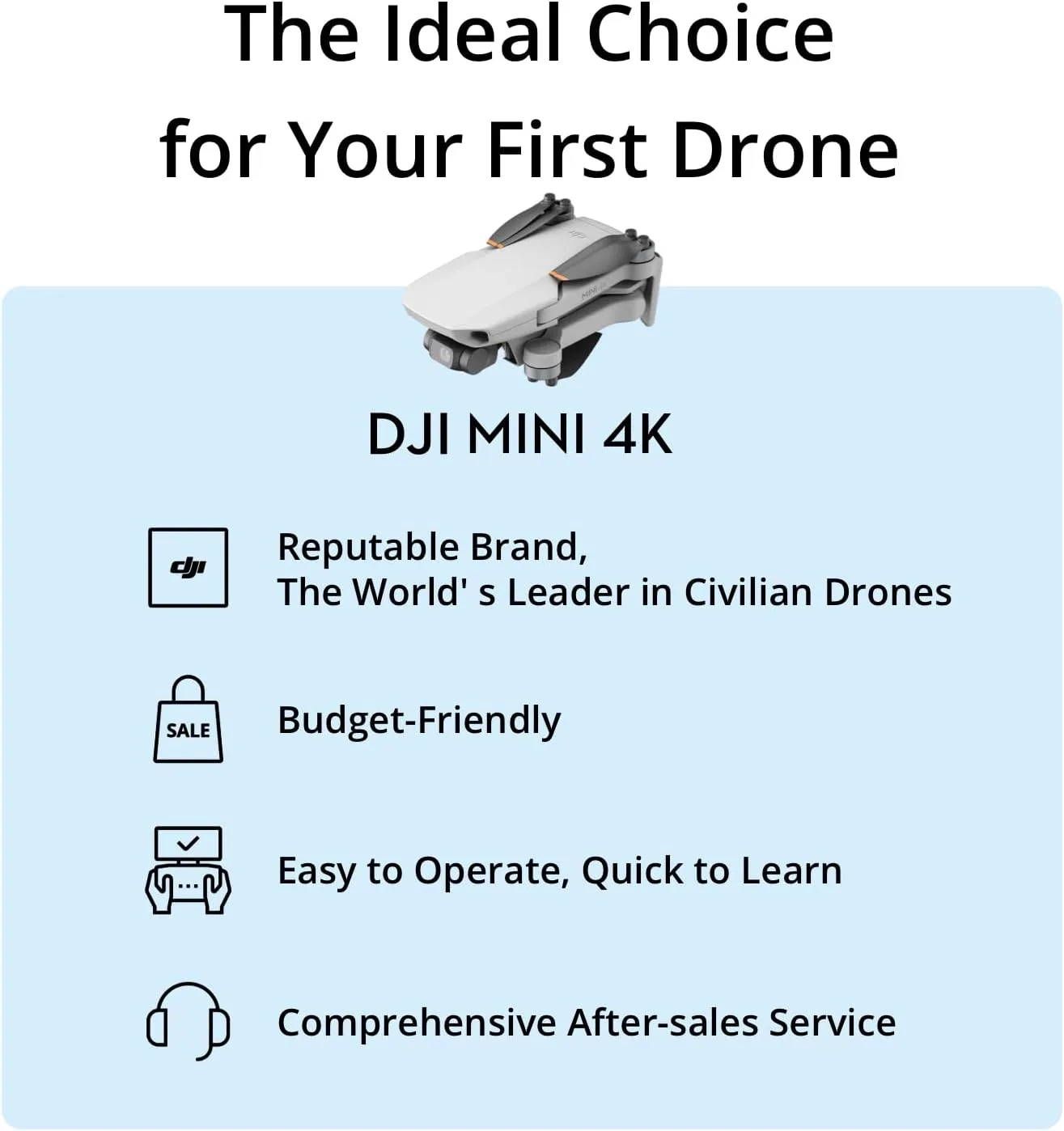 DJI Mini 4K, Drone With 4K UHD Camera, Under 249 g