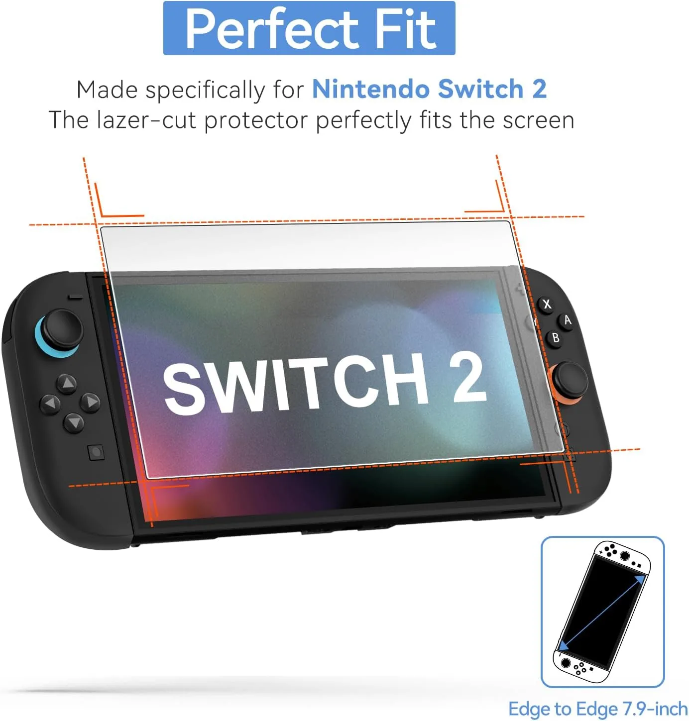 ivoler Anti-Glare Matte Screen Protector for Nintendo Switch 2, Tempered Glass Protector with [Easy Alignment Frame] 30s Installation, 9H Hardness Scratch Resistant Accessories for Switch 2-2 Pack