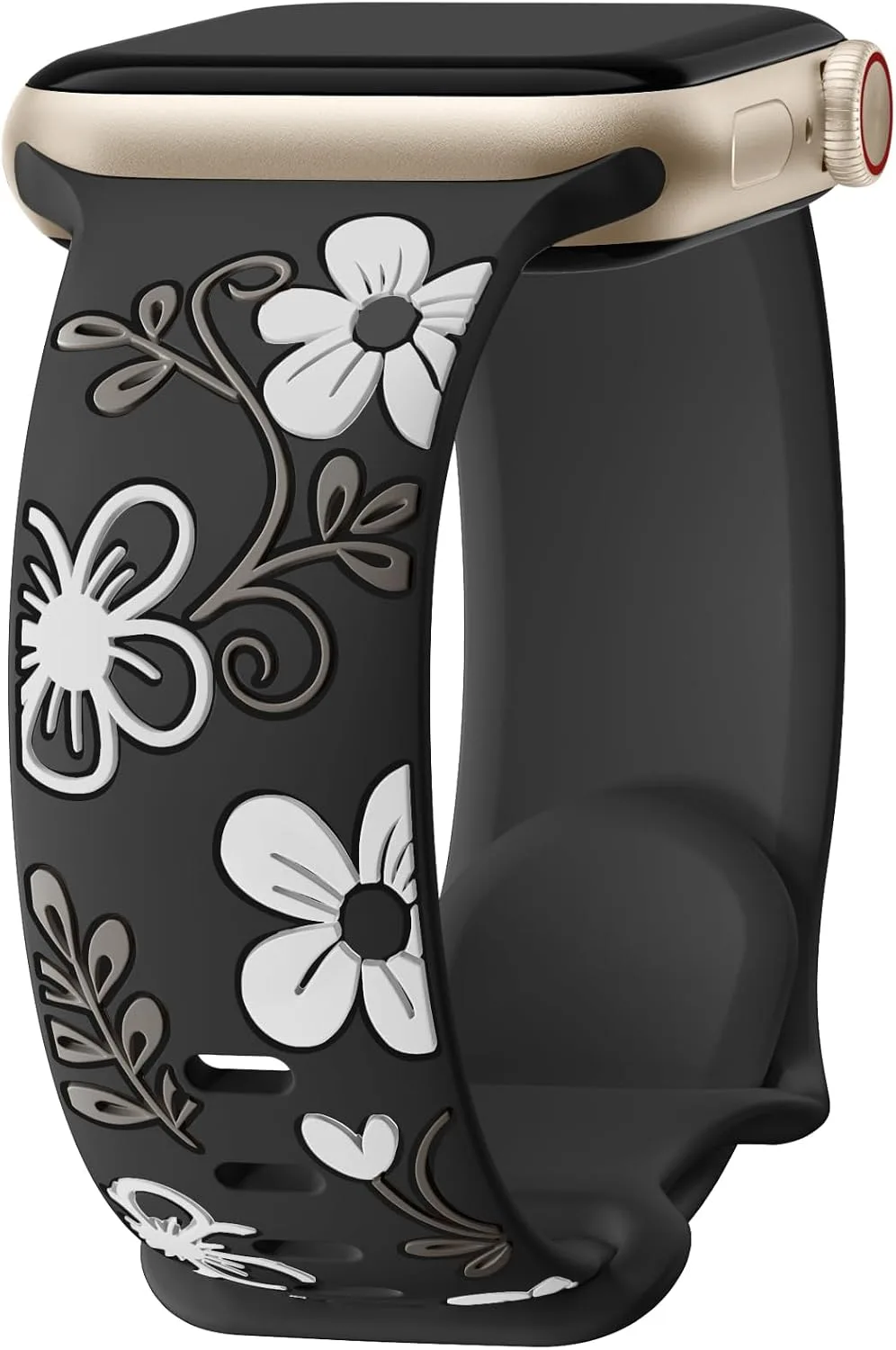 Correa de silicona floral Witzon compatible con Apple Watch para mujer