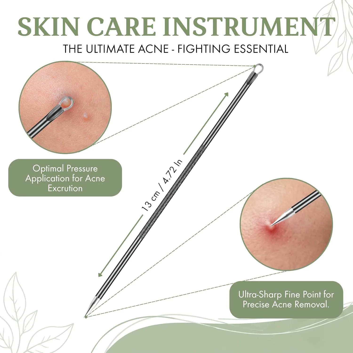 2 Pcs Pimple Popper Tool Blackhead Remover, Comedone Extractor for Acne