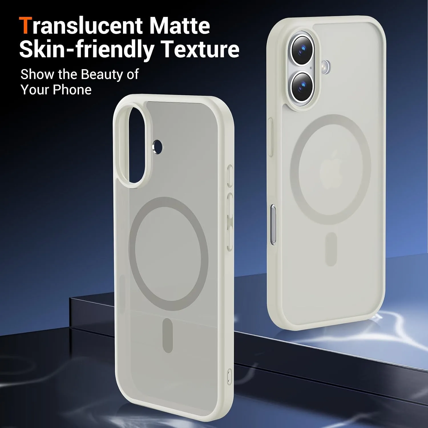 Temdan for iPhone 17 Case with Screen Protector Beige