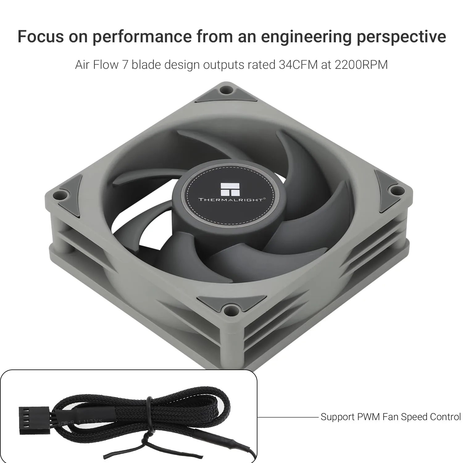 Thermalright TL-B8 CPU Fan, Computer Case Cooling Quiet 4pin PWM PC Fan with 80mm Silent, 2200RPM Speed, Low Noise 24dba, CPU Cooling (Gray)