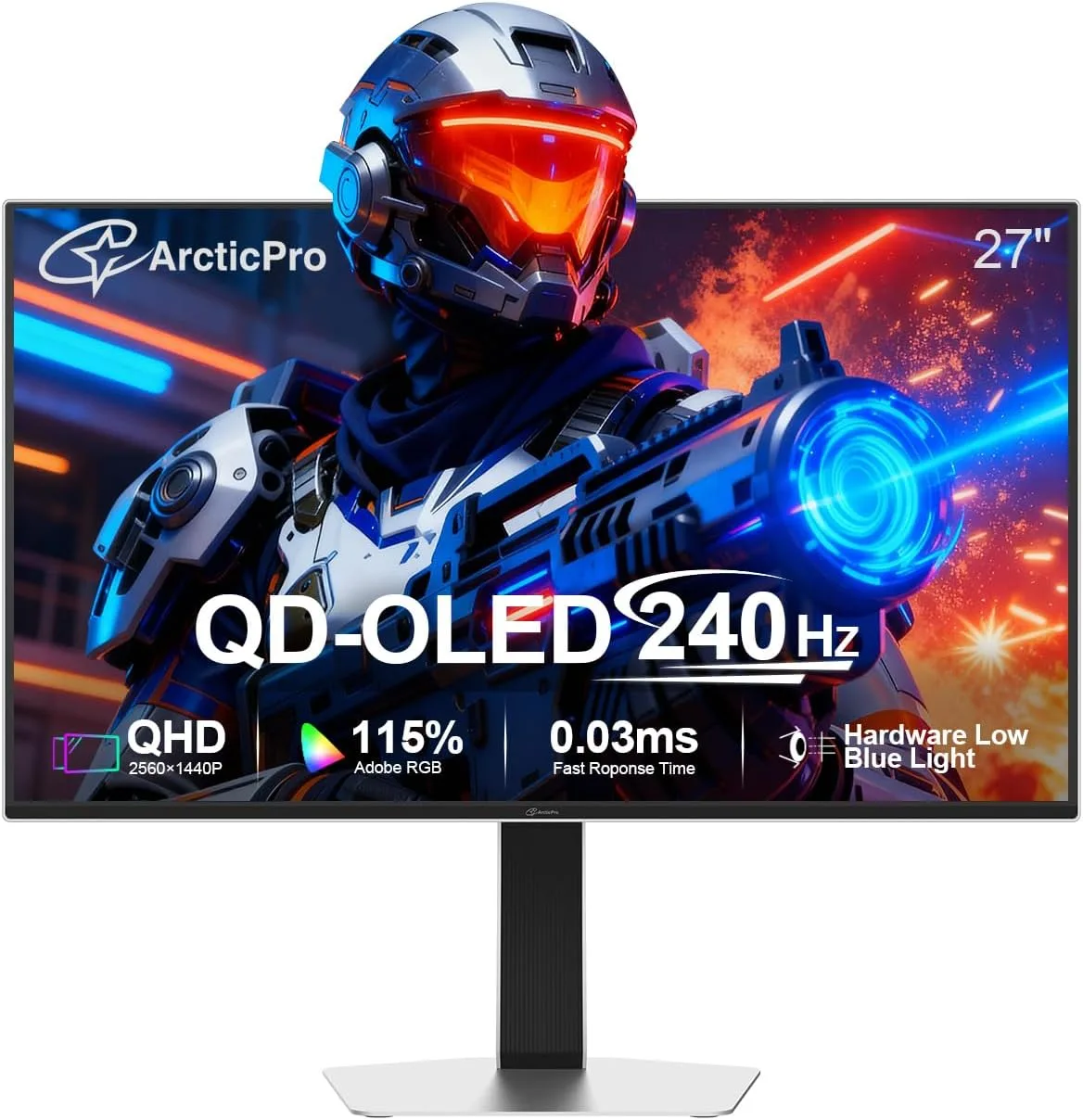 ArcticPro 27 Inch QD-OLED Gaming Monitor 240Hz, QHD 1440p, 0.03ms(GtG)