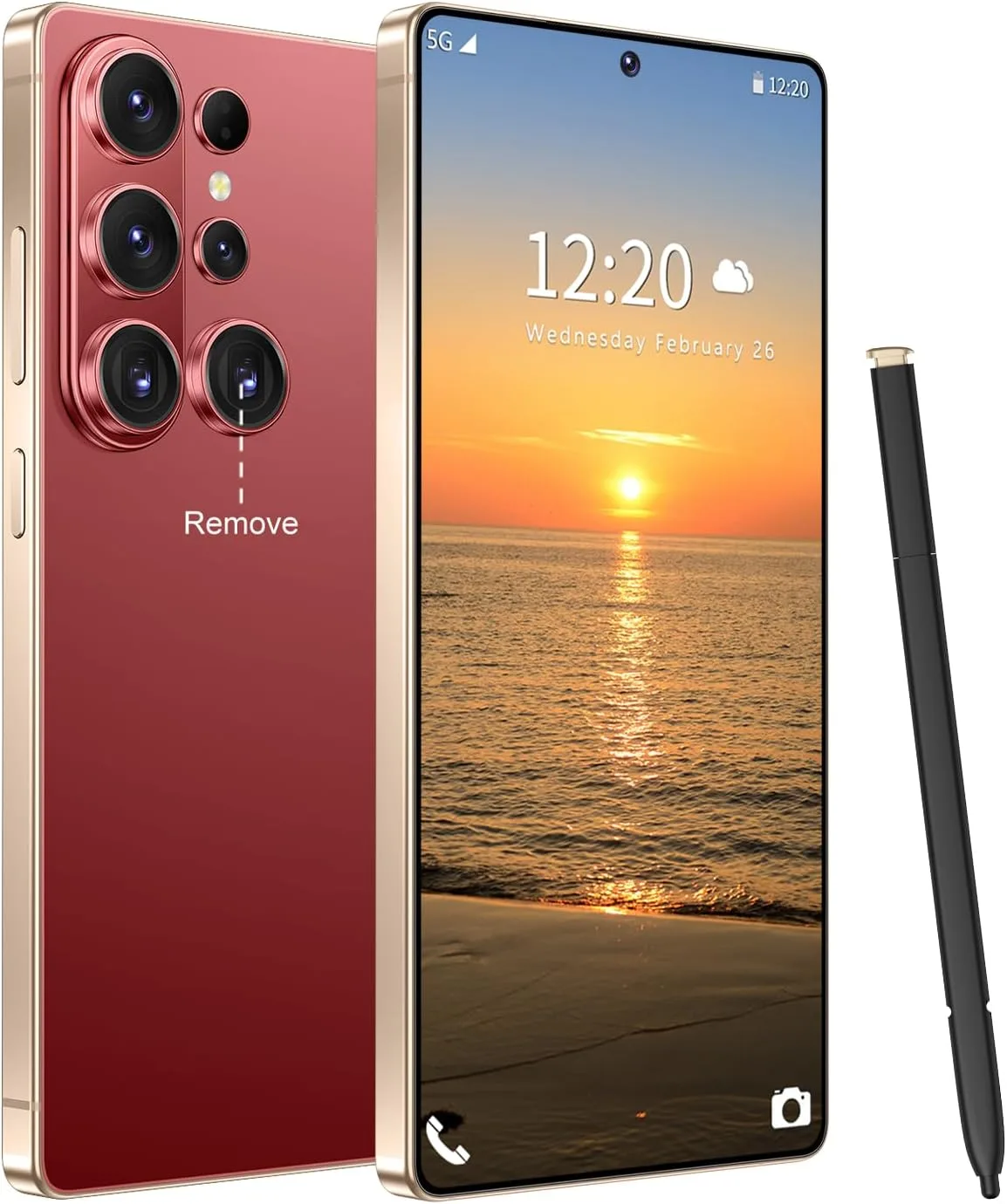 Huness 26 Ultra Unlocked Cell Phone,Built in Pen,16+1TB Unlocked Phone, Android 15 Battery 7000mAh 6.99" HD Screen Smartphone, 5G/Face ID/Fingerprint Lock/Dual SIM/GPS (Grey)