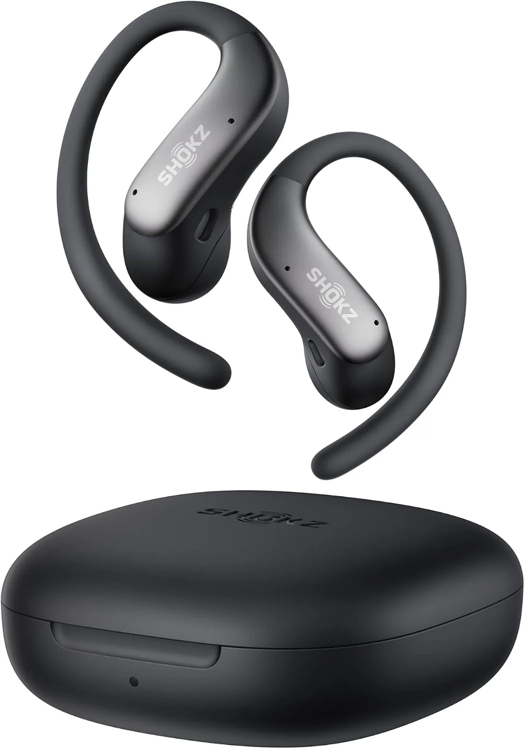 SHOKZ OpenFit Air 2, Open Earbuds, Black, Water Resistant, Secure Earhooks