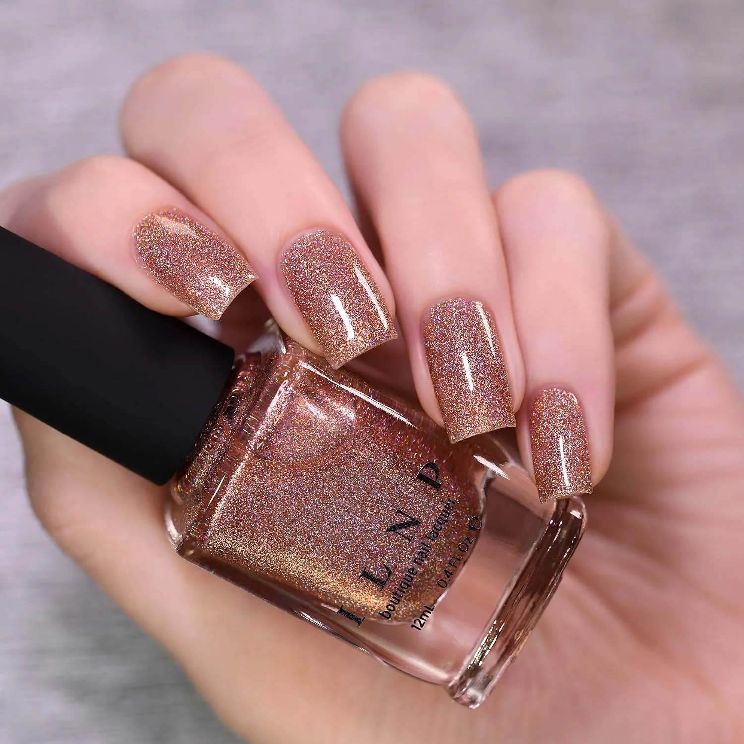 ILNP Caroline - Glistening Rosy Copper Holographic Nail Polish