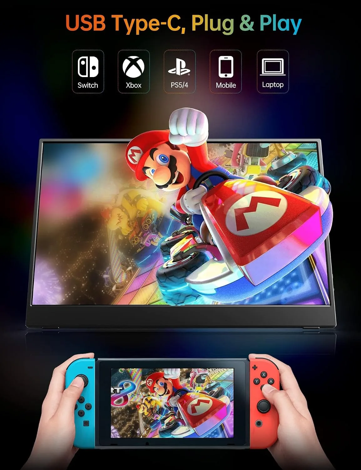 VILVA 15.6" FHD IPS USB-C HDMI Portable Monitor