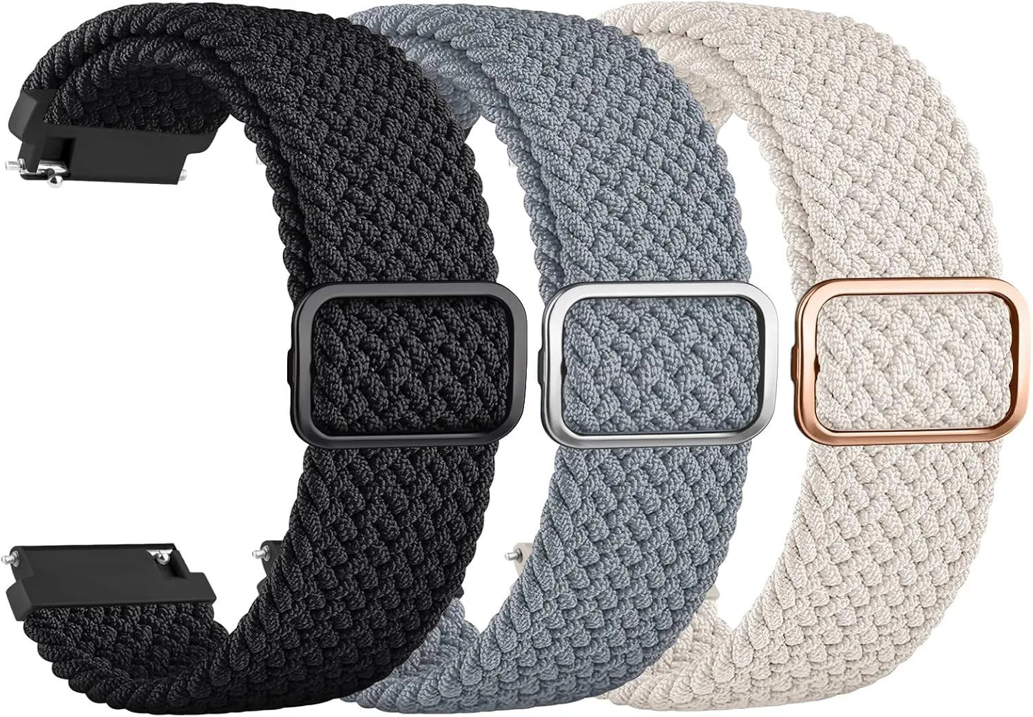 Correas elásticas trenzadas 3 unidades para smartwatch 22mm Meliya