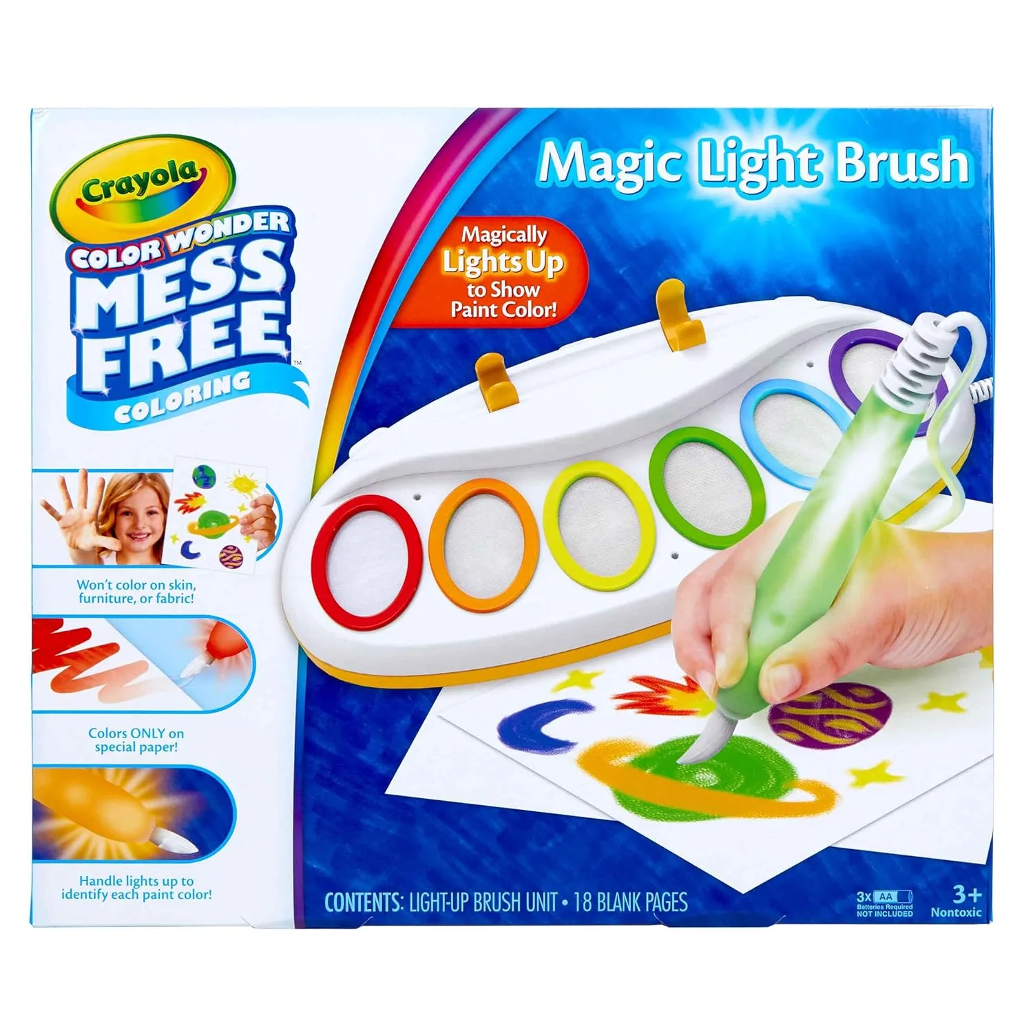 Crayola Color Wonder Magic Light Brush, Mess Free Painting for Kids, Age 3+