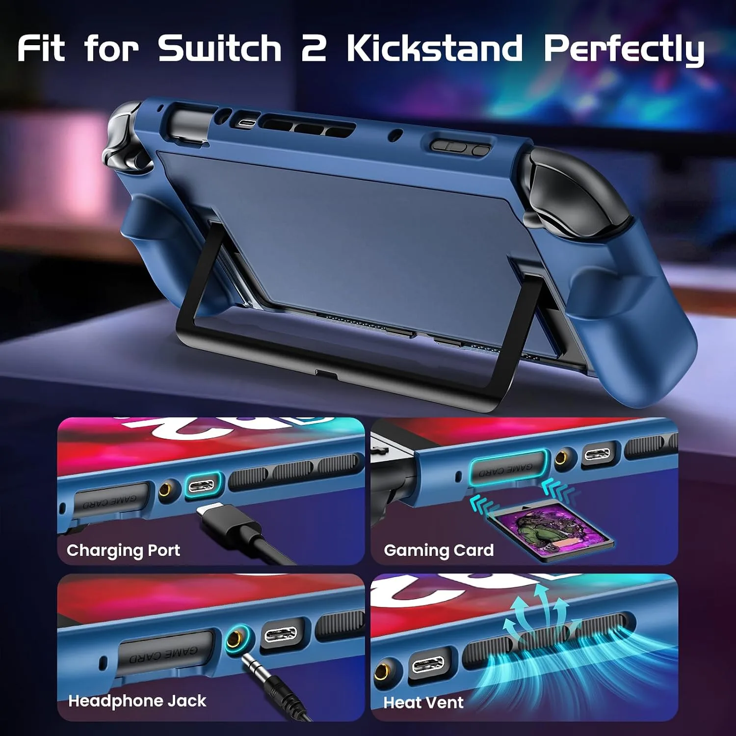 Dockable Protective Case for Nintendo Switch 2, TPU Ergonomic Grip Cover