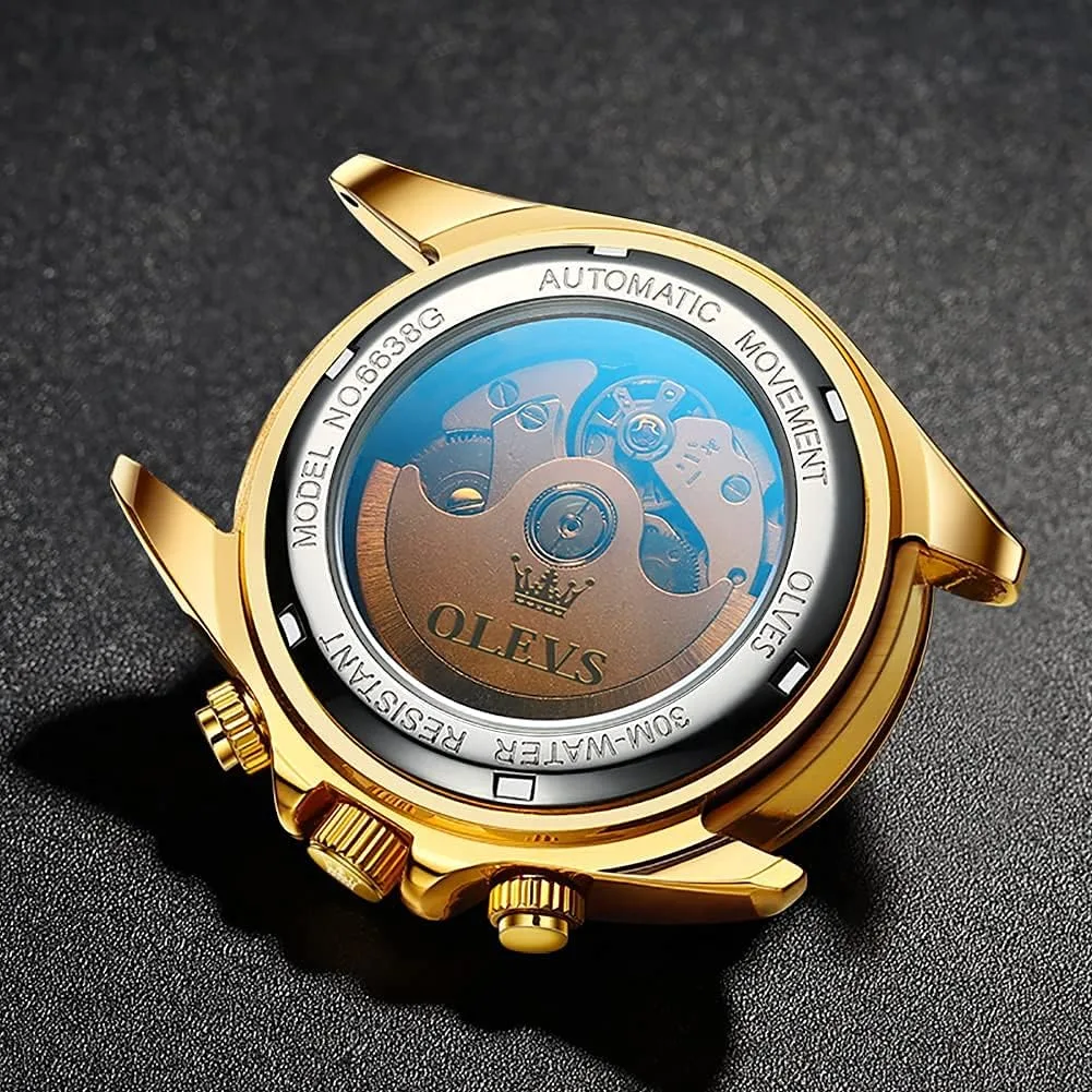 OLEVS Automatic Gold Watches for Men Luxury Classic Stainless Steel
