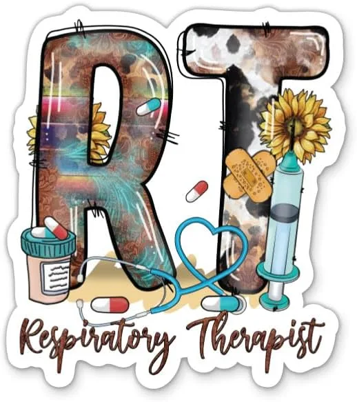 Respiratory Therapist Stickers - RT Respiratory Therapy Decals (2-Pack)