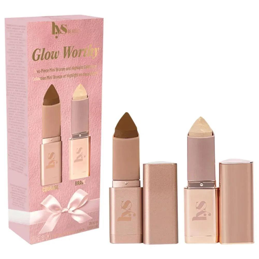 Mini Glow Worthy Set de 2 Piezas: Bronceador Ligero e Iluminador - Harmony/Brave - Courage/Brave