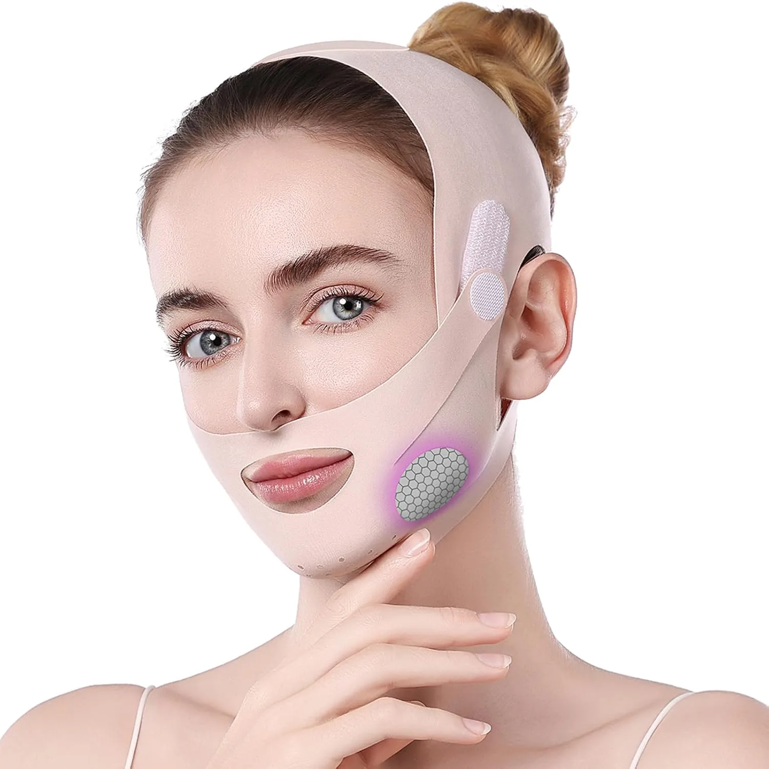 Chin Strap for Sleeping, Double Chin Strap, Chin Lifting Mask, V Line Lifting Mask, Double Chin Mask & Face Slimming Mask, Breathable Face Lifter & V Line Mask, Reusable Vline Face Lifting Mask, Pink