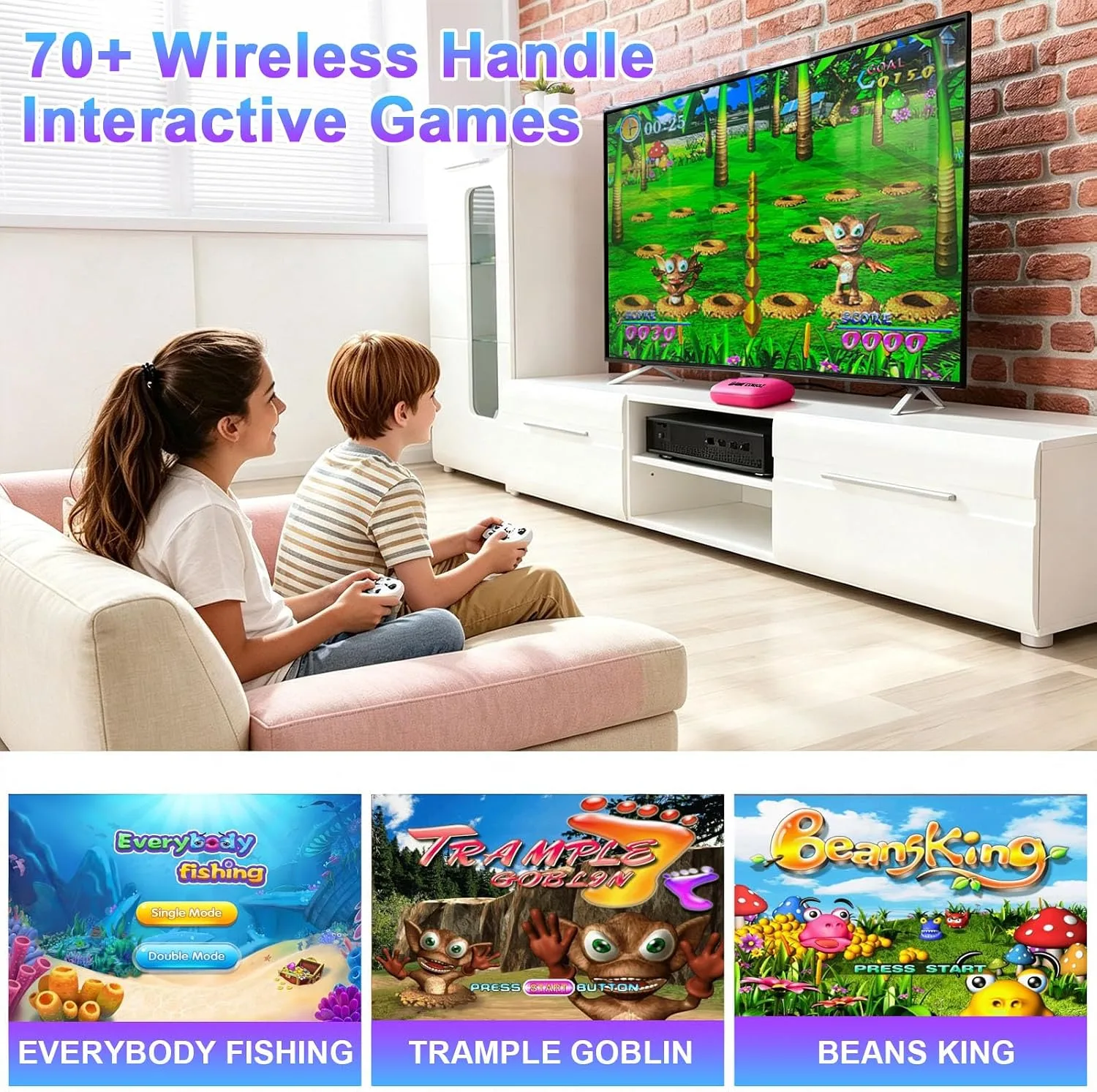TV Game for Kids with 100+ Video Games,indoor Game System for kids,Red