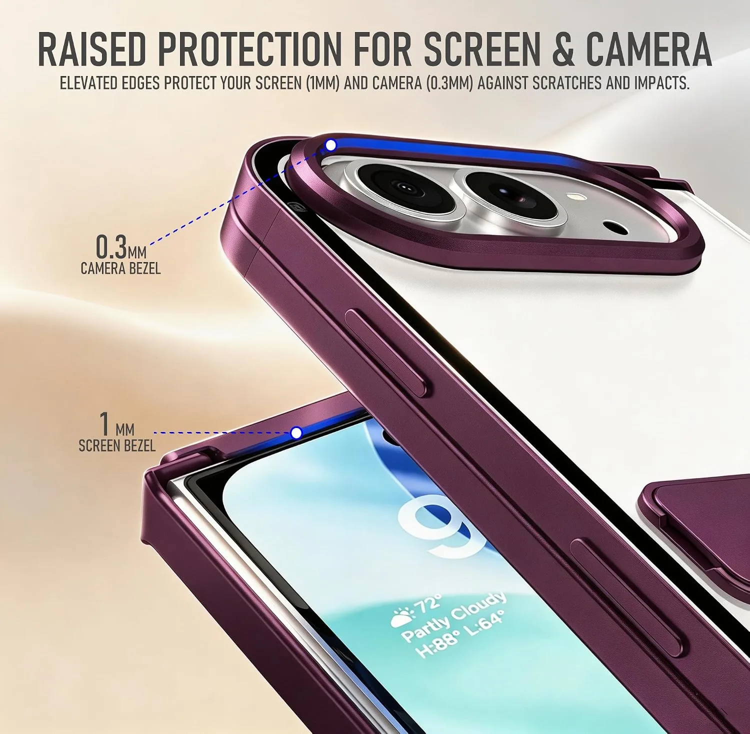 JIAONASHlJlA Aluminum Metal Case for iPhone Duo-Full Hinge Guard-Blue