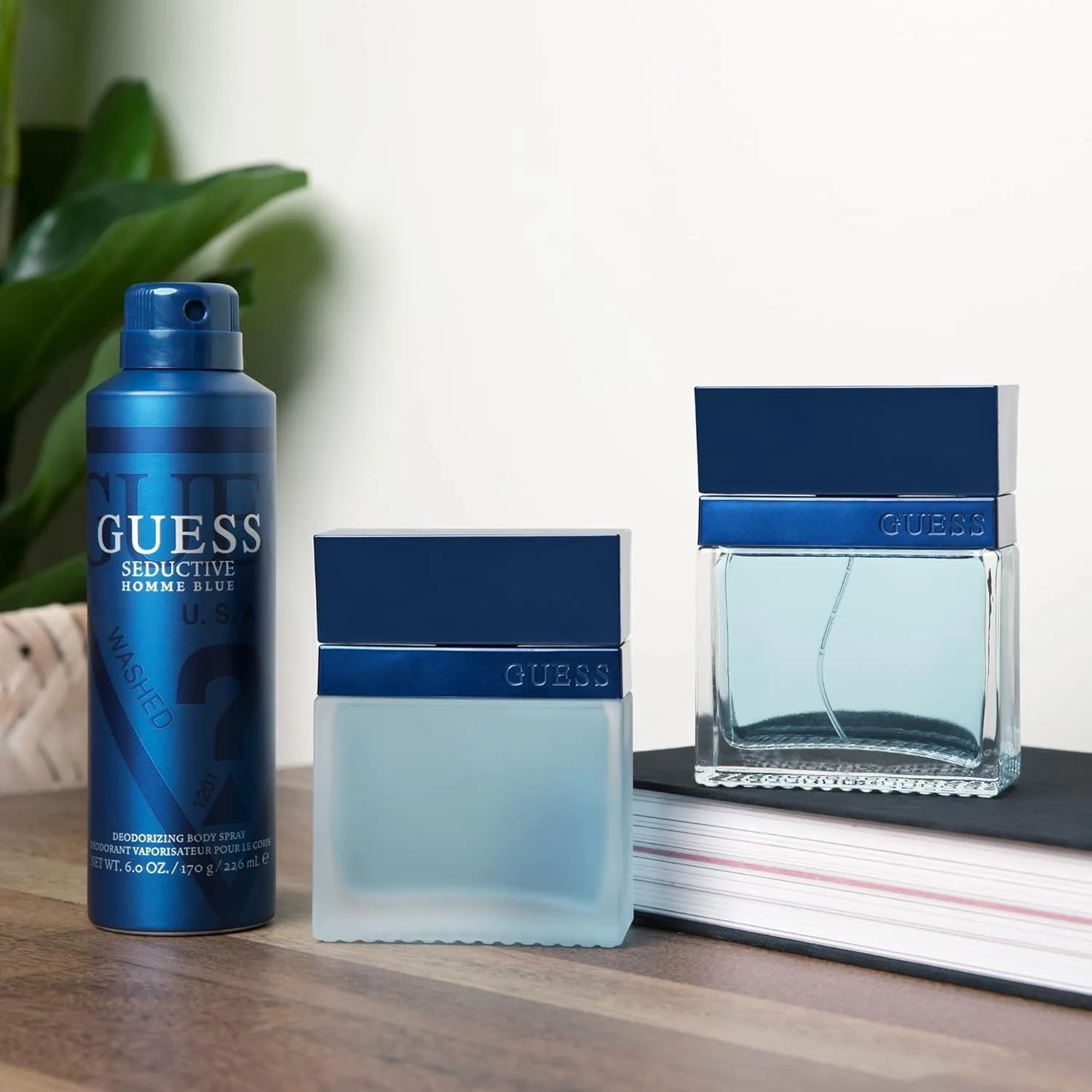 Guess Men Body Spray, 6 Ounce | Seductive Homme Blue | Pack of 2