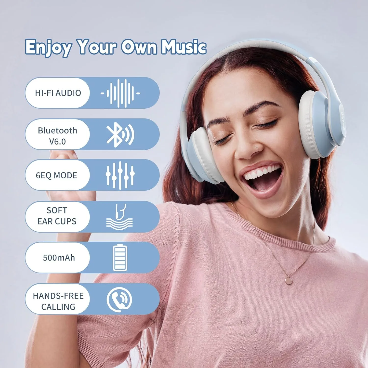 Wireless Bluetooth Headphones Over Ear V6.0 HiFi Stereo with Mic